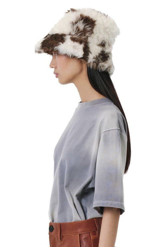 Bucket Hat | Natural Brown&White