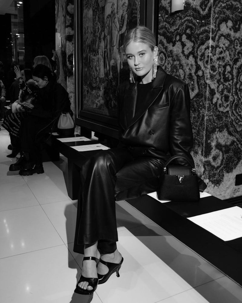 JOSEPHINE HAANING JENSEN IN CL CARGO PANTS AND CROPPED BLAZER