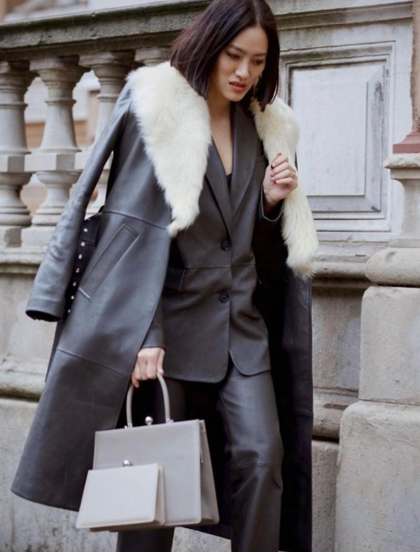 TIFFANY HSU IN CL POWER SUIT AND YOU & ME TRENCH COAT