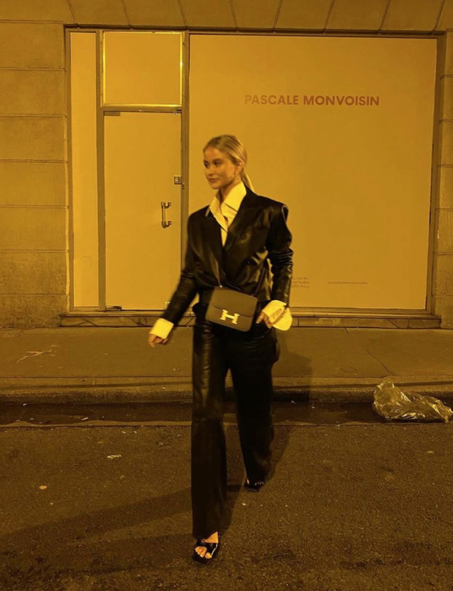 JOSEPHINE HAANING JENSEN IN CL CARGO PANTS AND CROPPED BLAZER