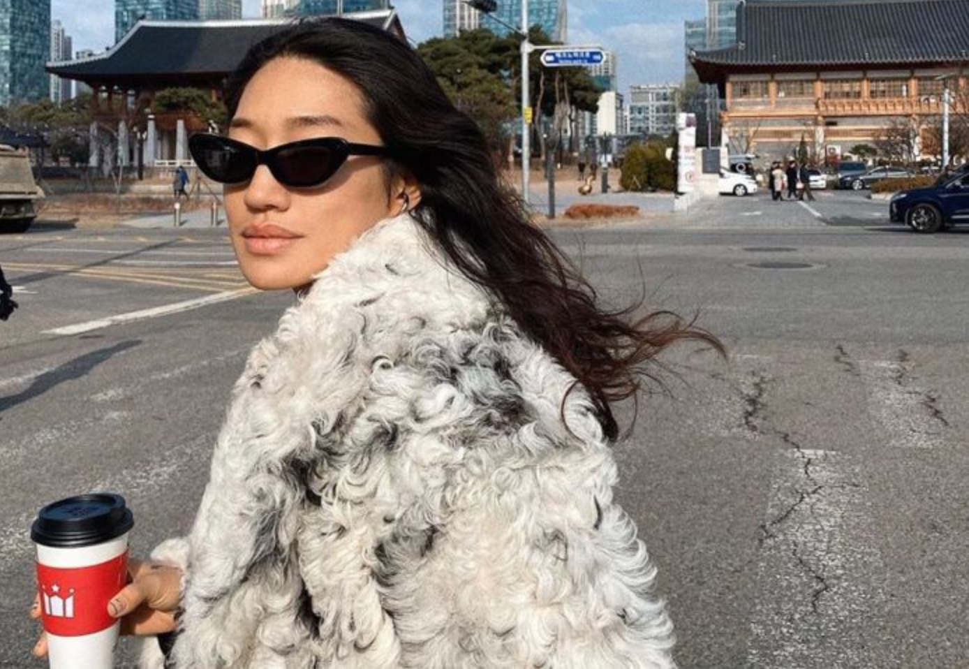 PEGGY GOU IN CL DREAM SHEARLING COAT