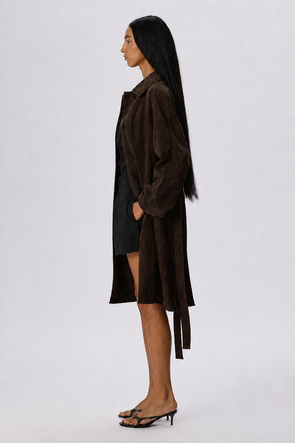 Slow Dance Trench Coat | Suede – Chocolate