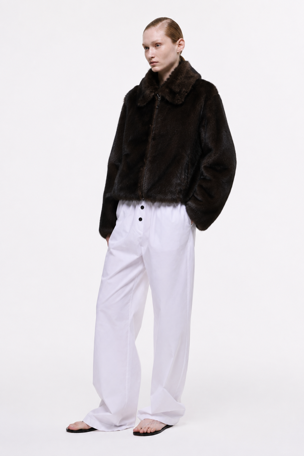 Shaggy Baby Coat 2.0 | Toscana Shearling – Dark Chocolate/Black