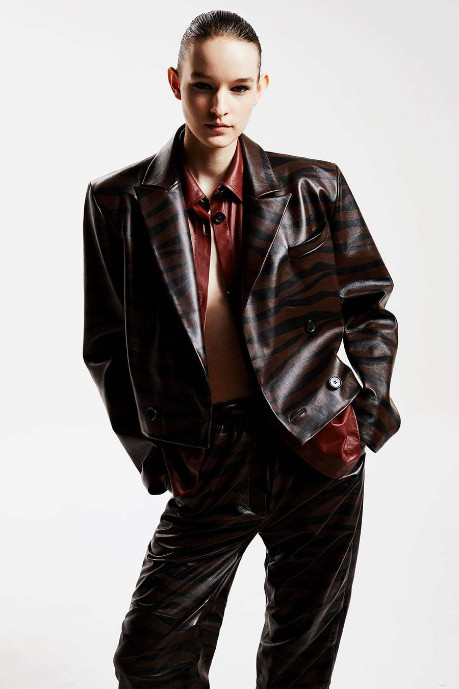 Cropped Blazer - Zebra