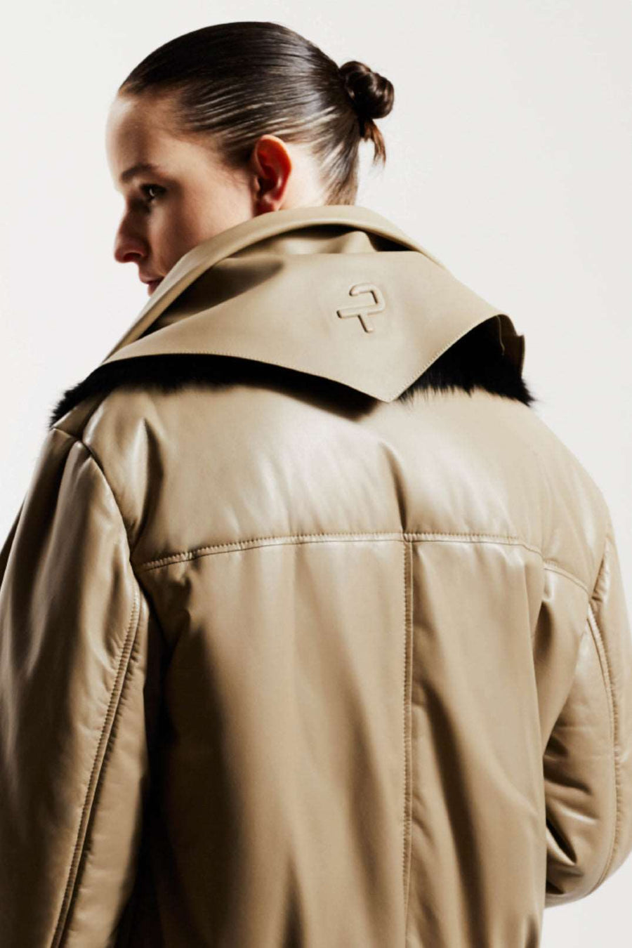 Leather Scarf | Bamboo Beige