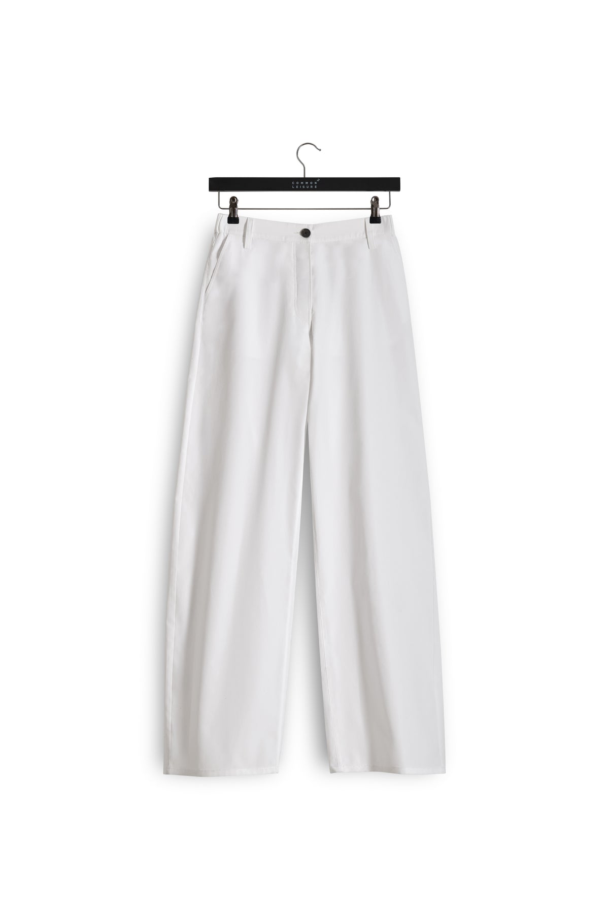 Soft Curve Barrel Pants | Cotton Poplin – White