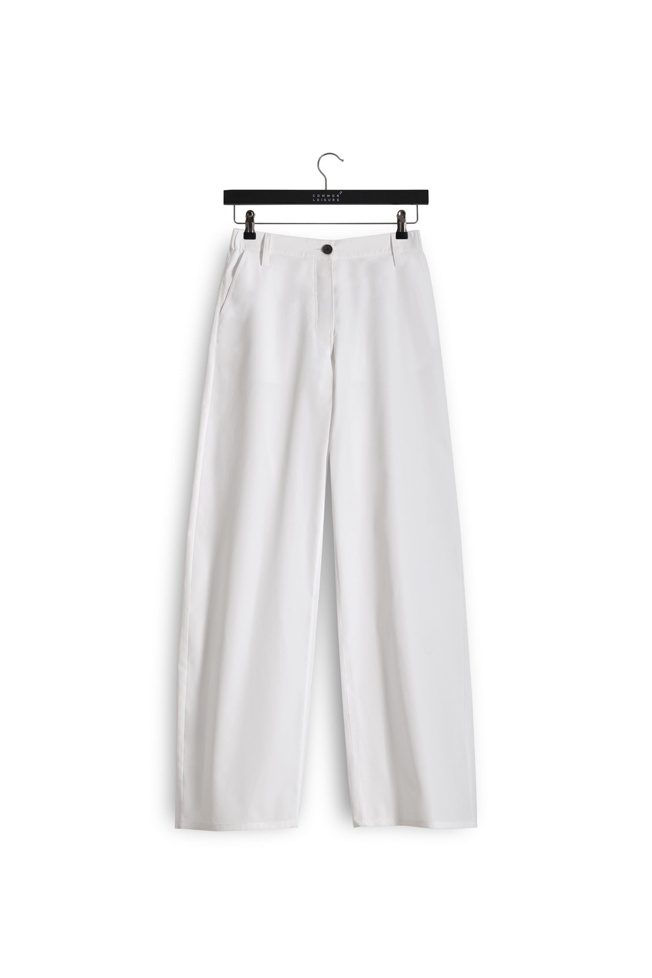Soft Curve Barrel Pants | Cotton Poplin – White
