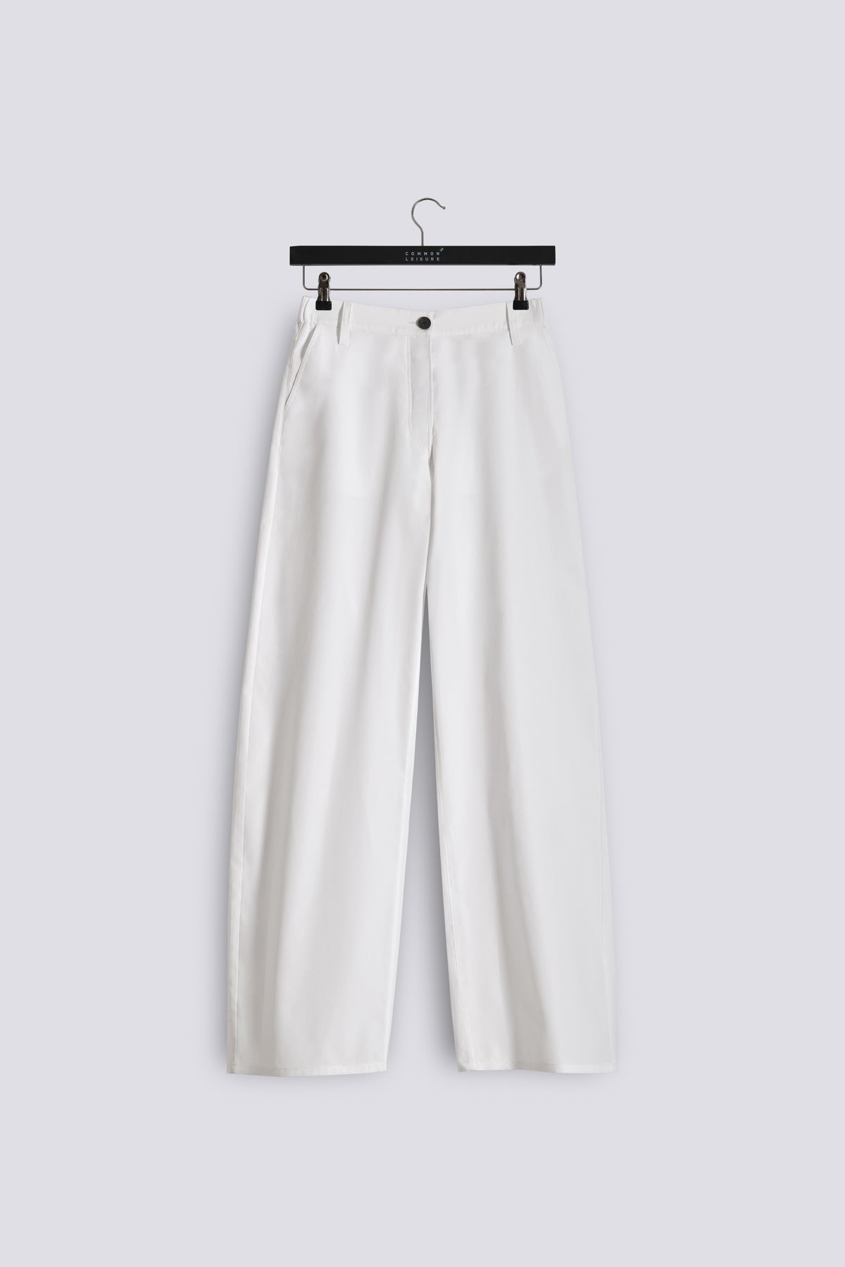 Soft Curve Barrel Pants | Cotton Poplin – White