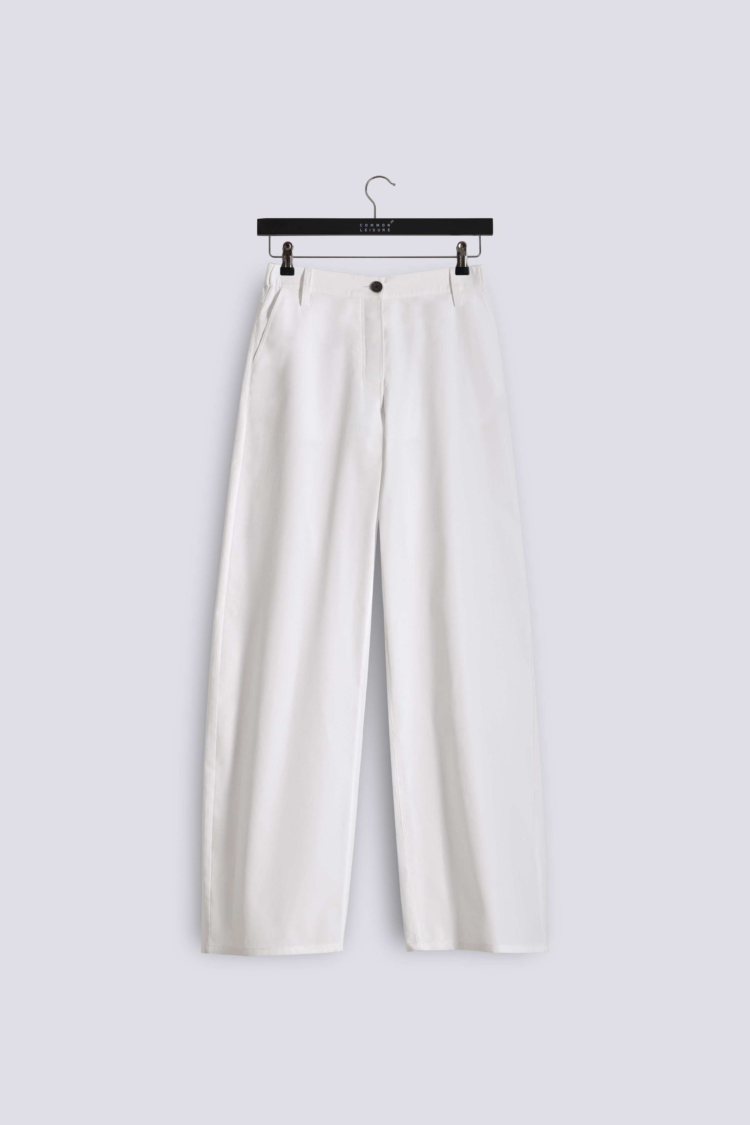 Soft Curve Barrel Pants | Cotton Poplin – White