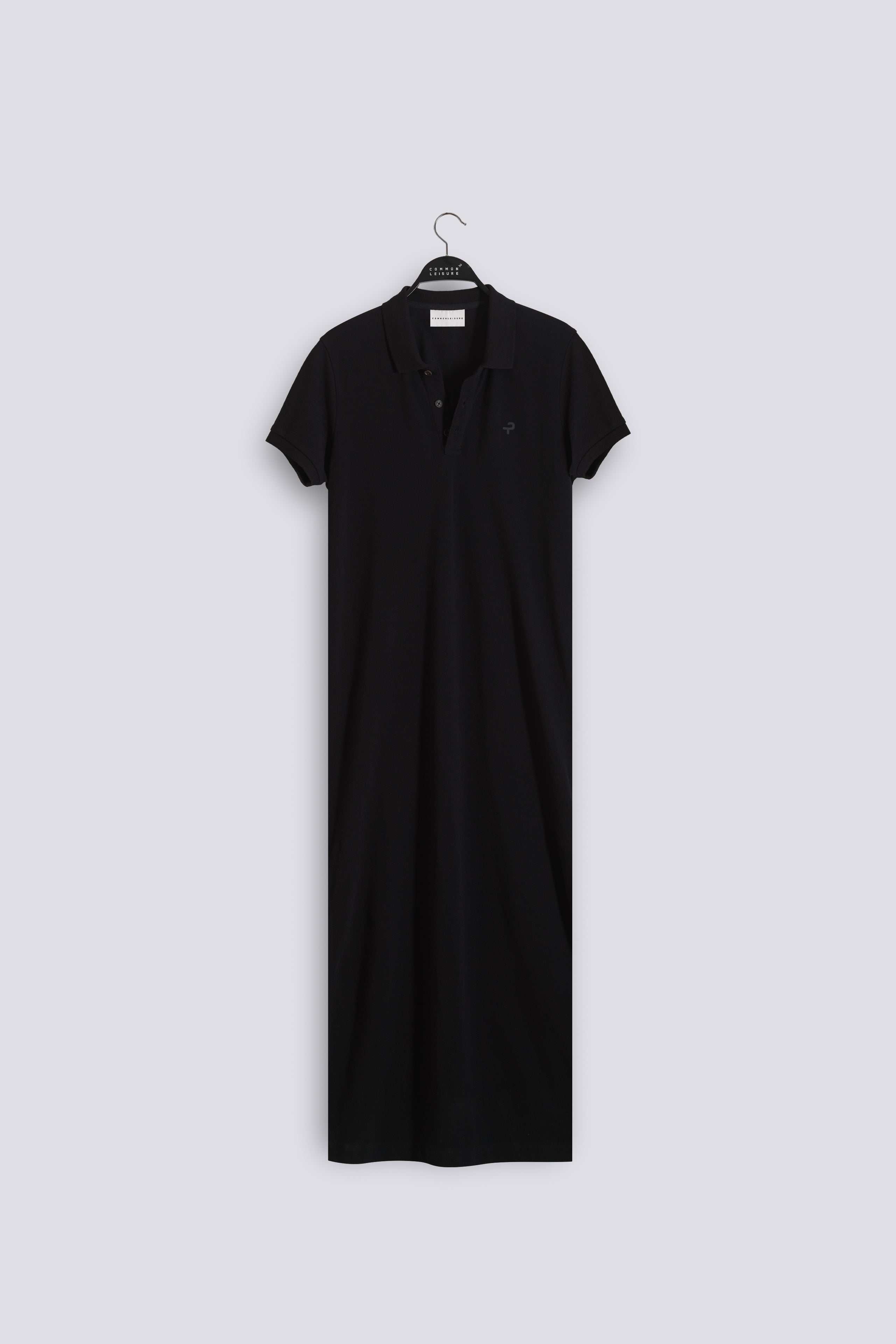 Polo Dress | Cotton Piqué – Black