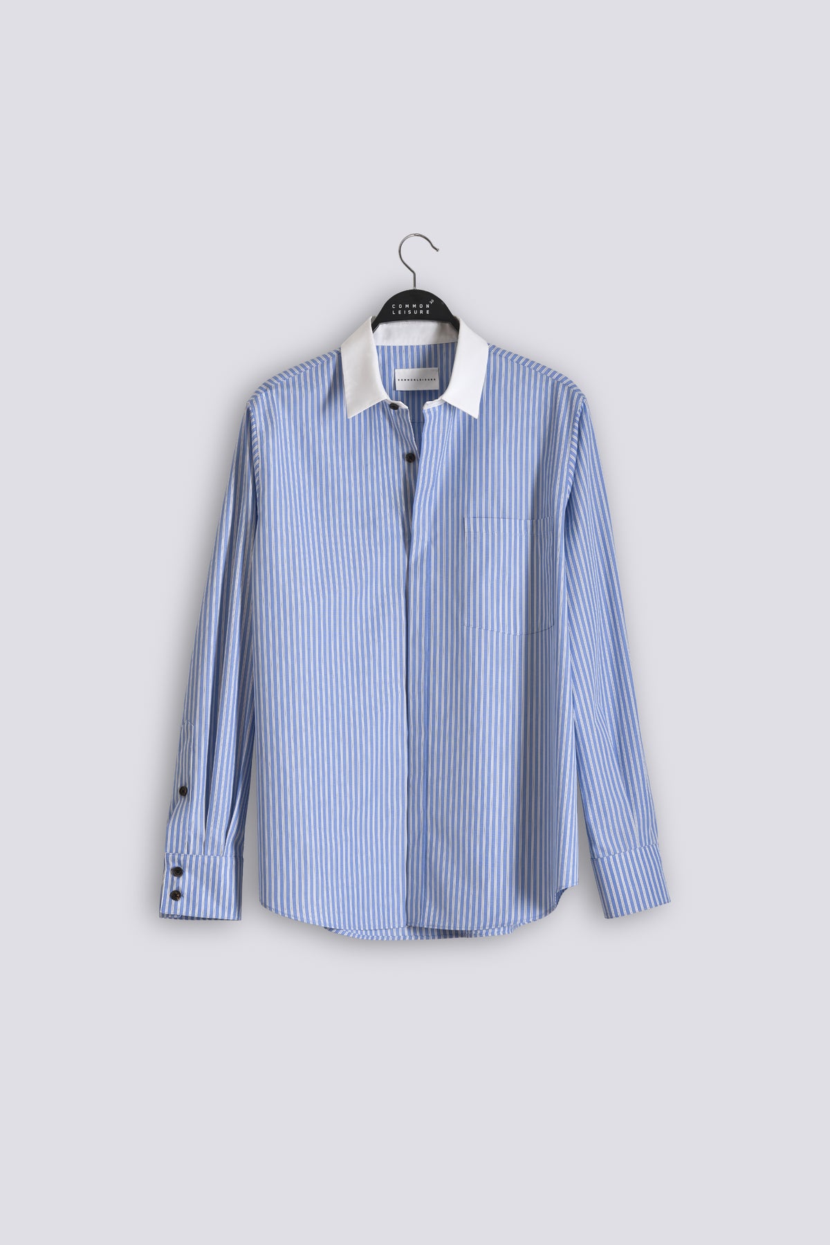 Tailored Shirt | Cotton Poplin – Bright Blue Stripe