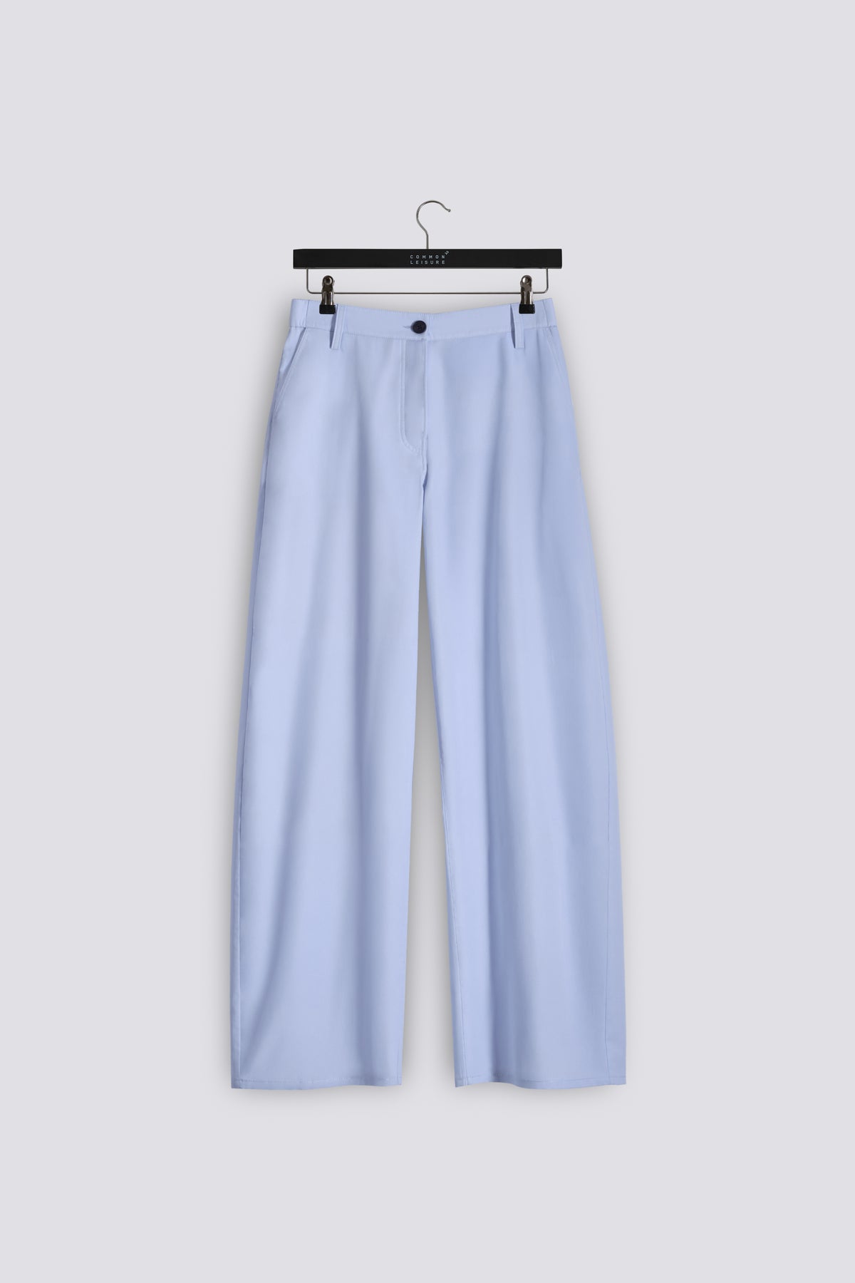 Soft Curve Barrel Pants | Cotton Poplin – Light Blue