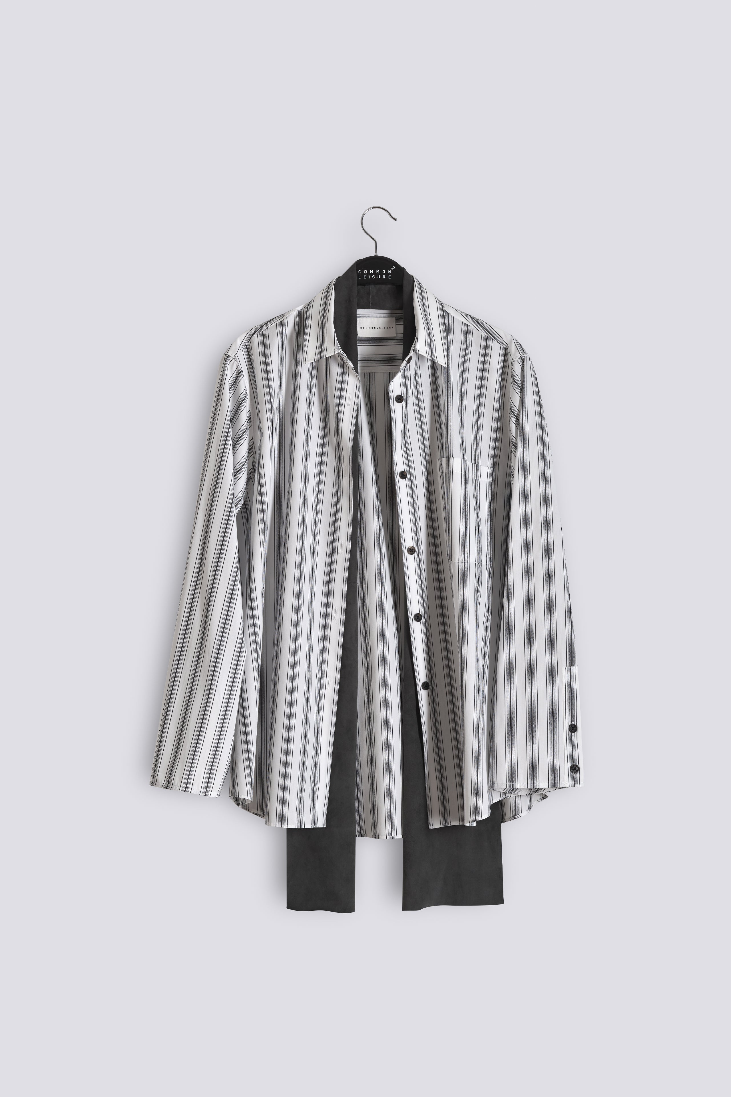 Stance Shirt | Cotton Poplin – Black / White Stripe