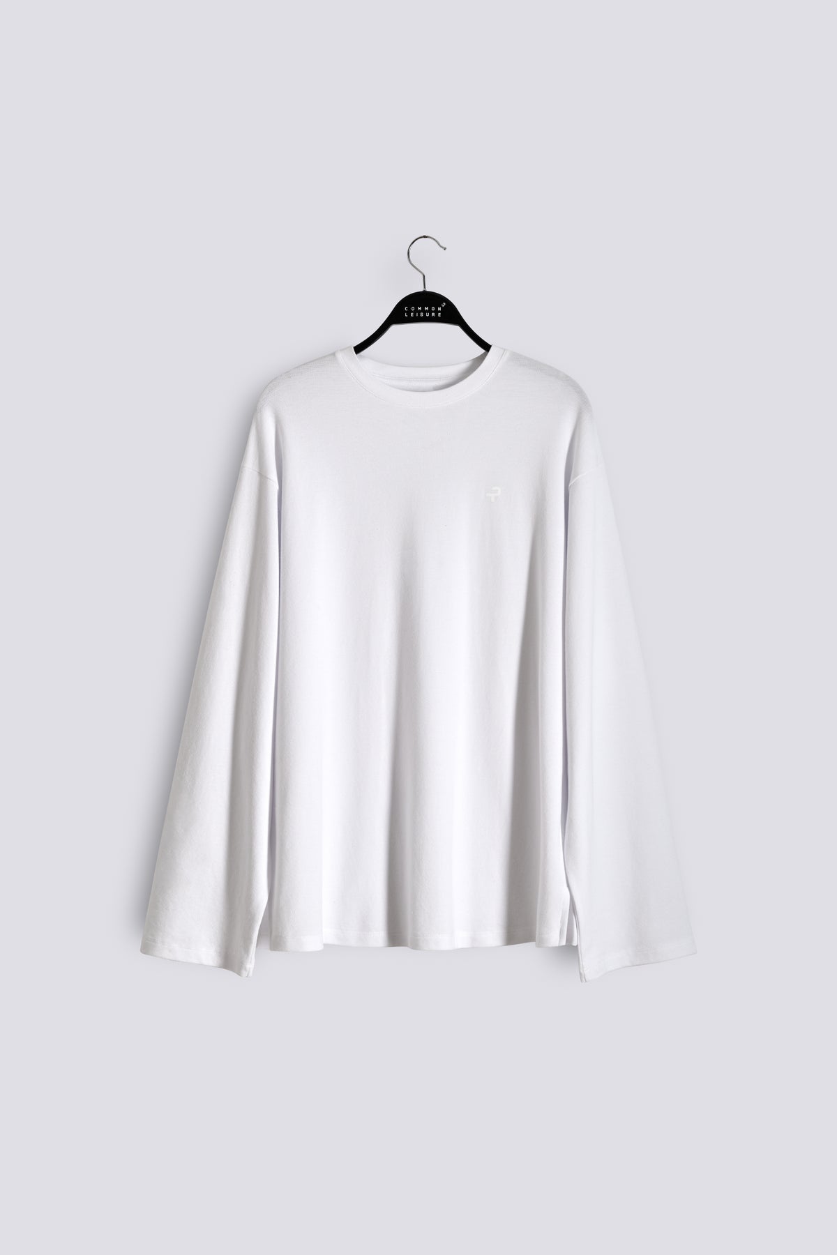 Long Sleeve Crew Neck Shirt | Cotton Piqué – White