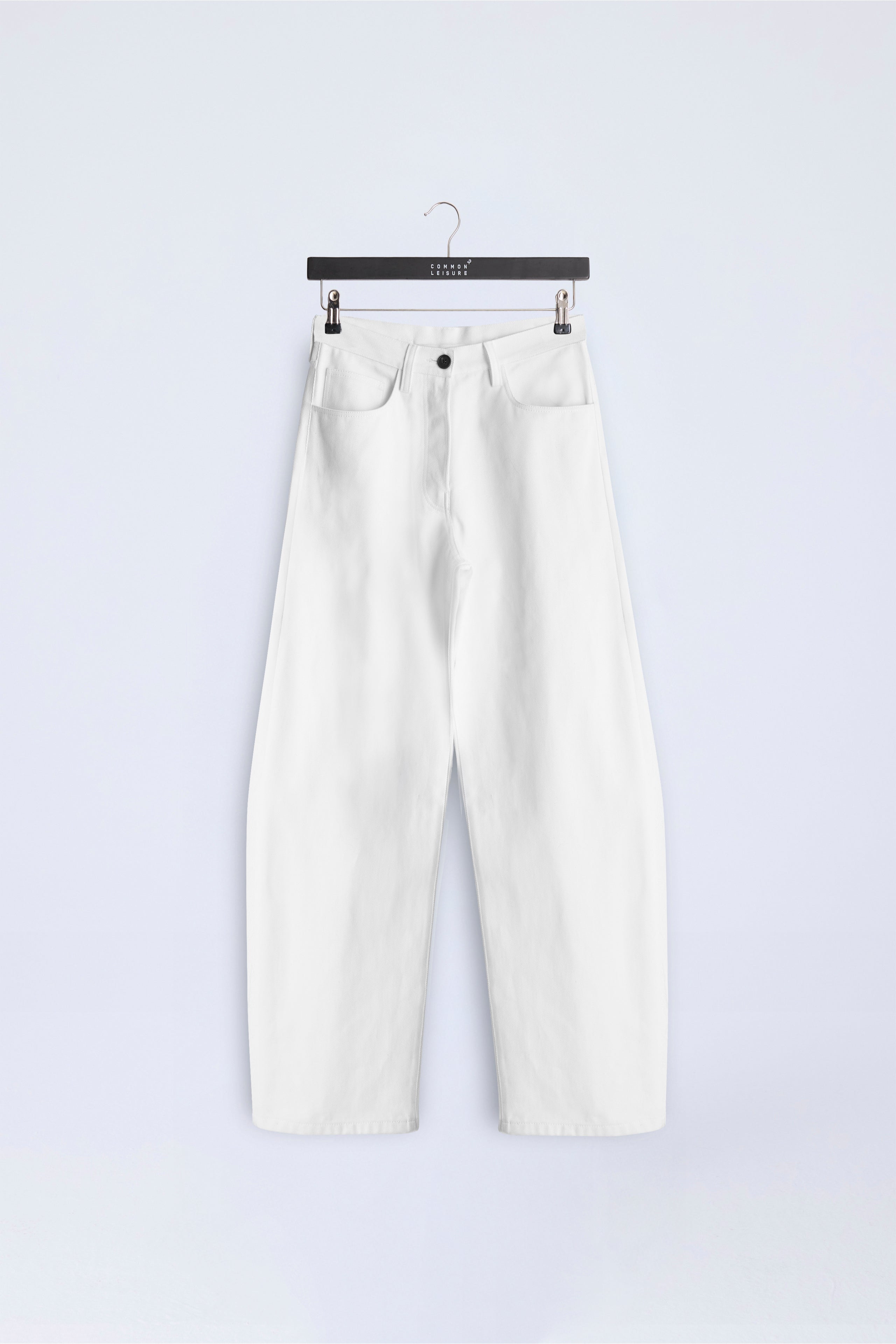 Soft Curve Barrel Pants - White Canvas Denim