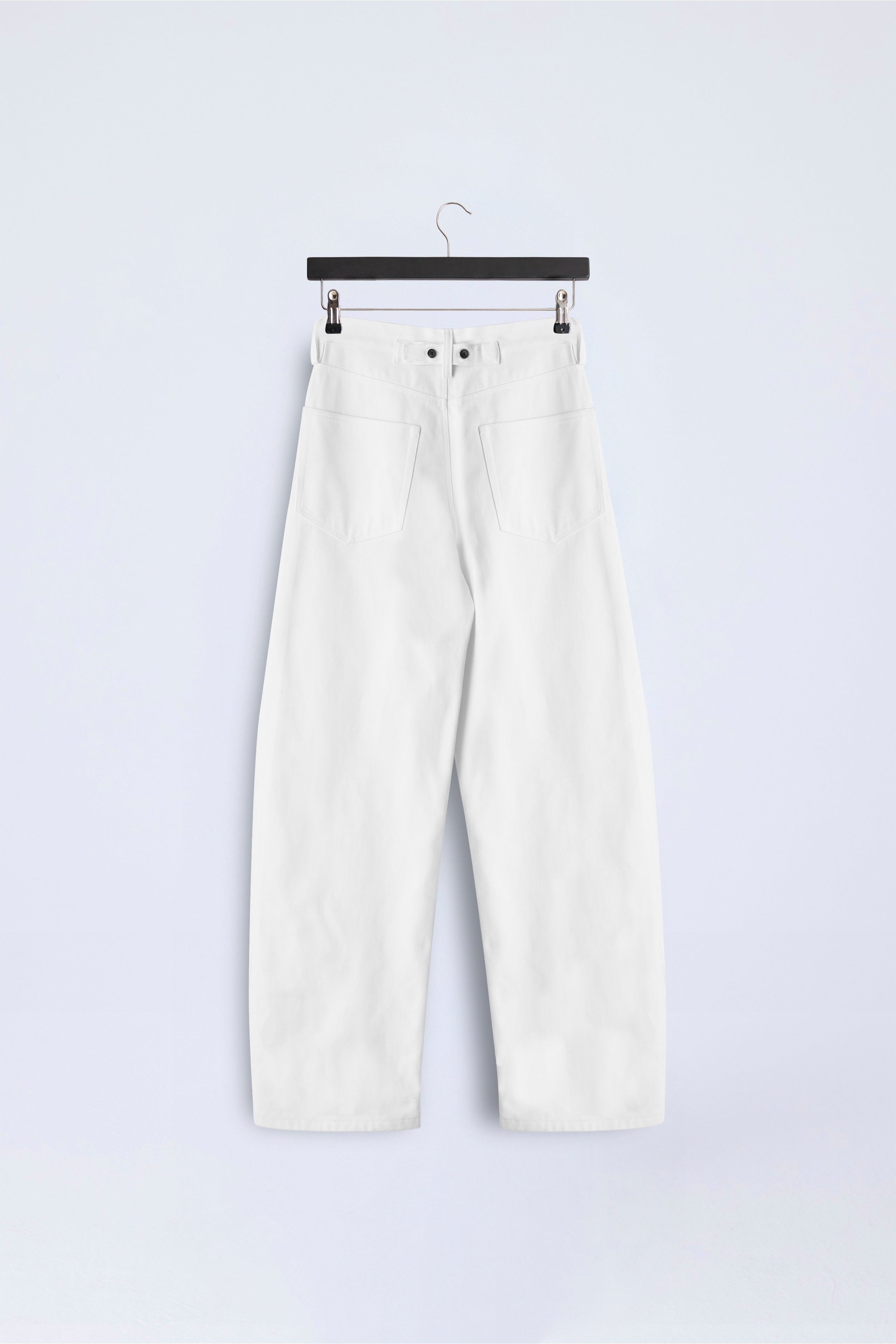 Soft Curve Barrel Pants - White Canvas Denim