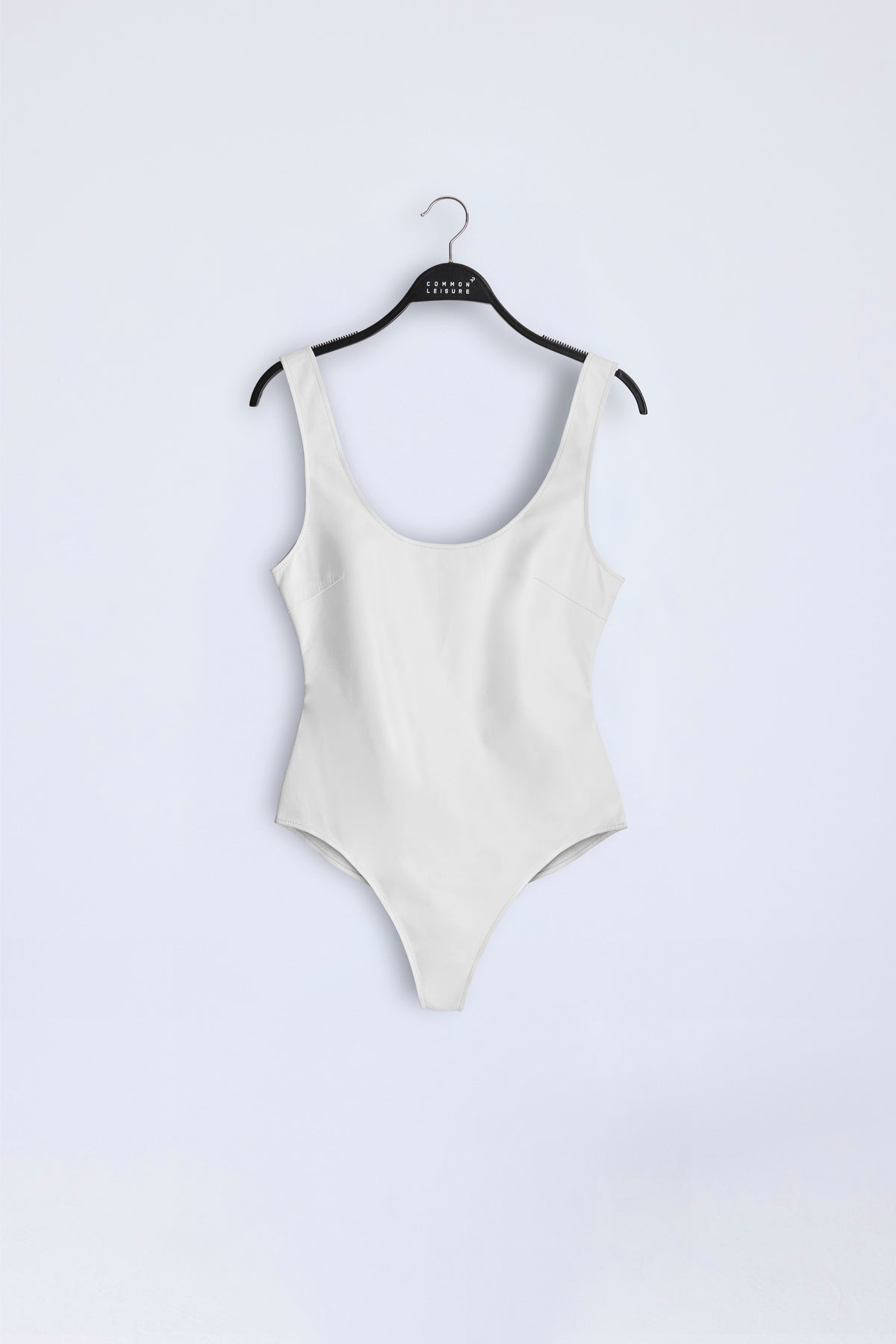 No Time Bodysuit | Leather – White