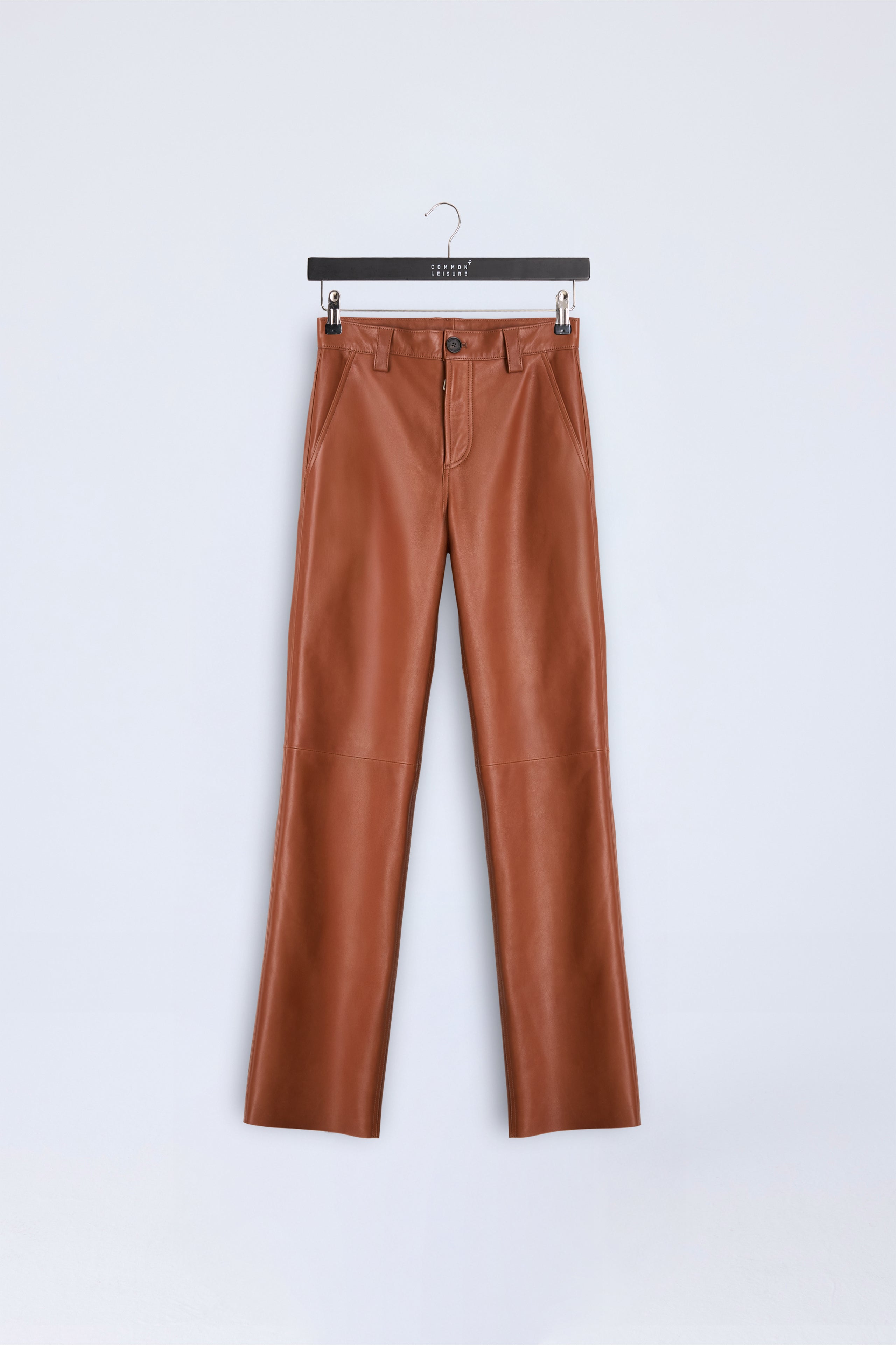 Bootcut Leather Pants - Dark Cognac