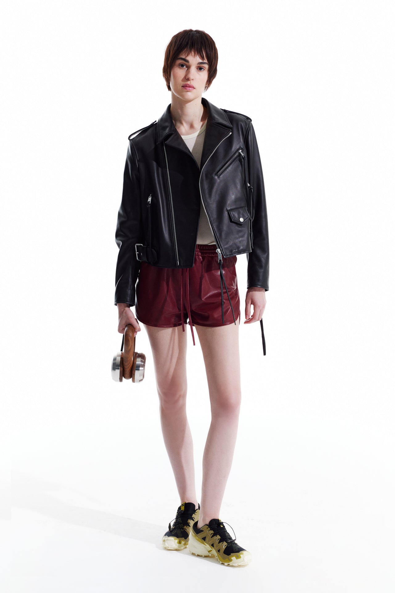 leather mini shorts