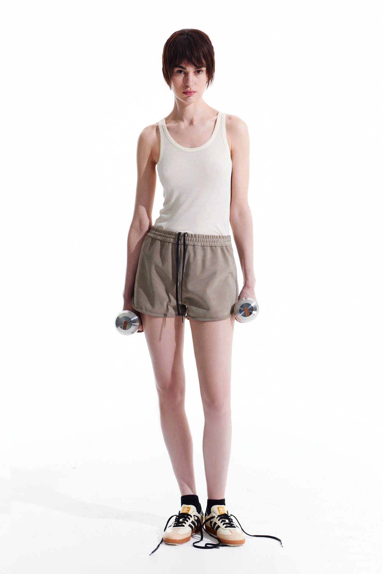 Suede Mini Shorts - Olive
