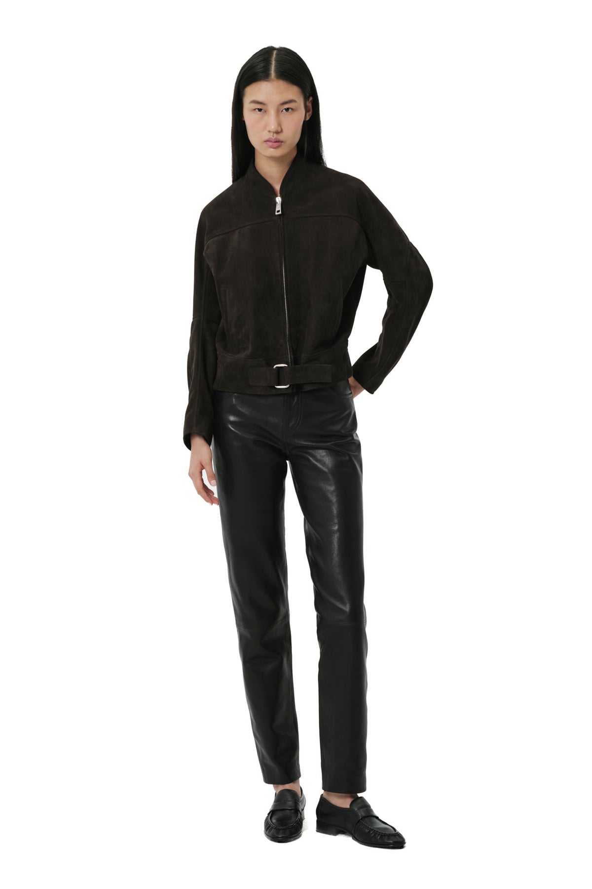 5-Pocket Pants | Leather – Black