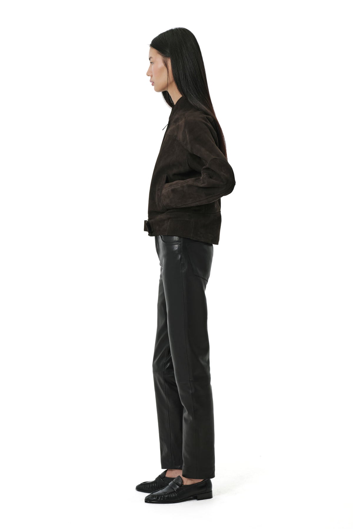 Racer Jacket | Suede – Dark Chocolate