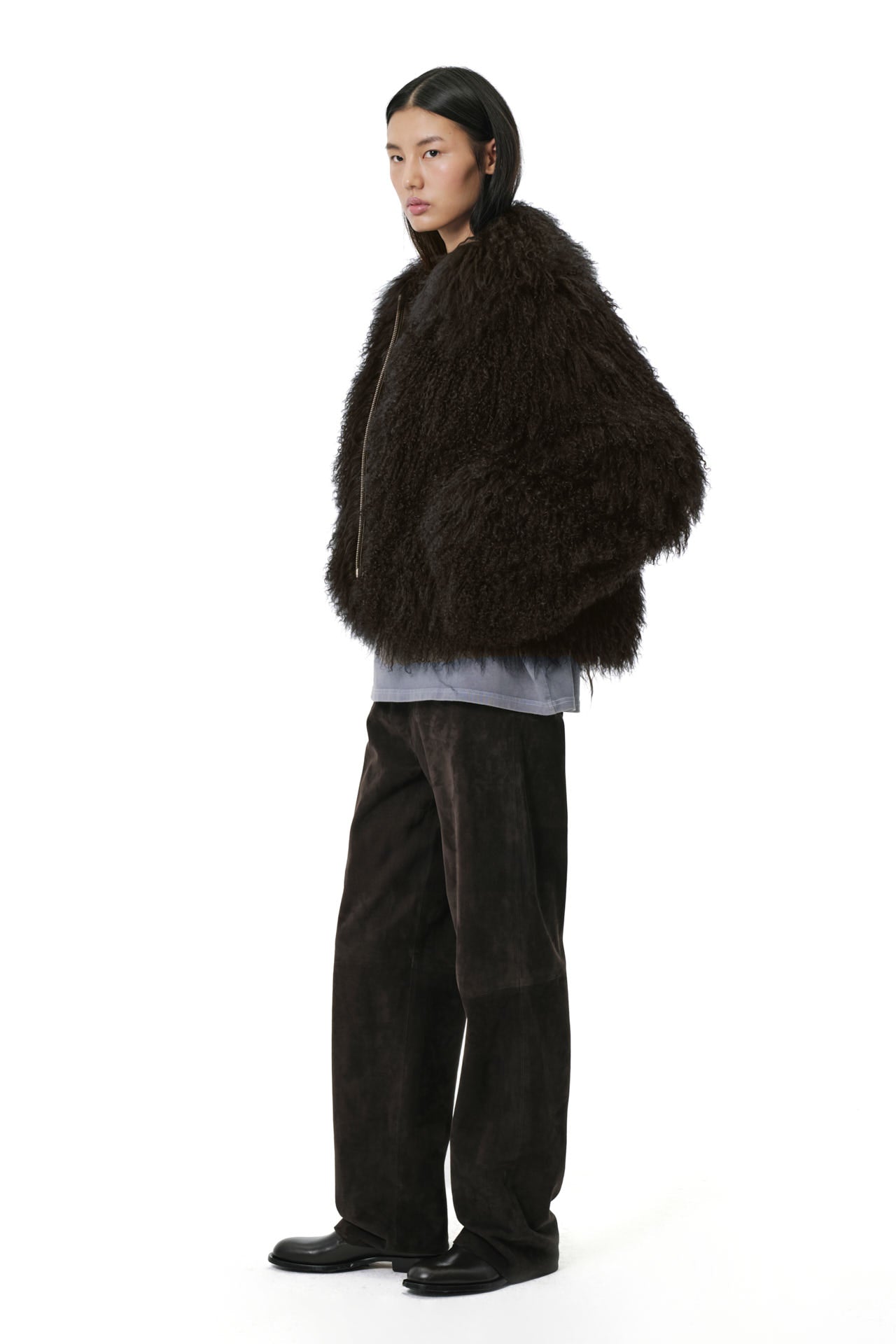 Shaggy Baby Mongolian Wool Coat 2.0 - Dark Chocolate