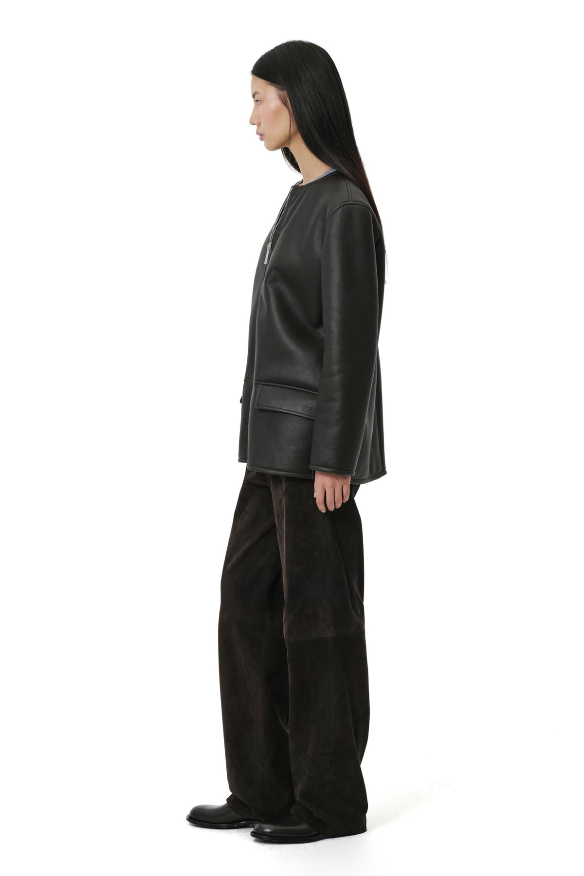 Still Jacket | Semi-Curly Merino Shearling - Black