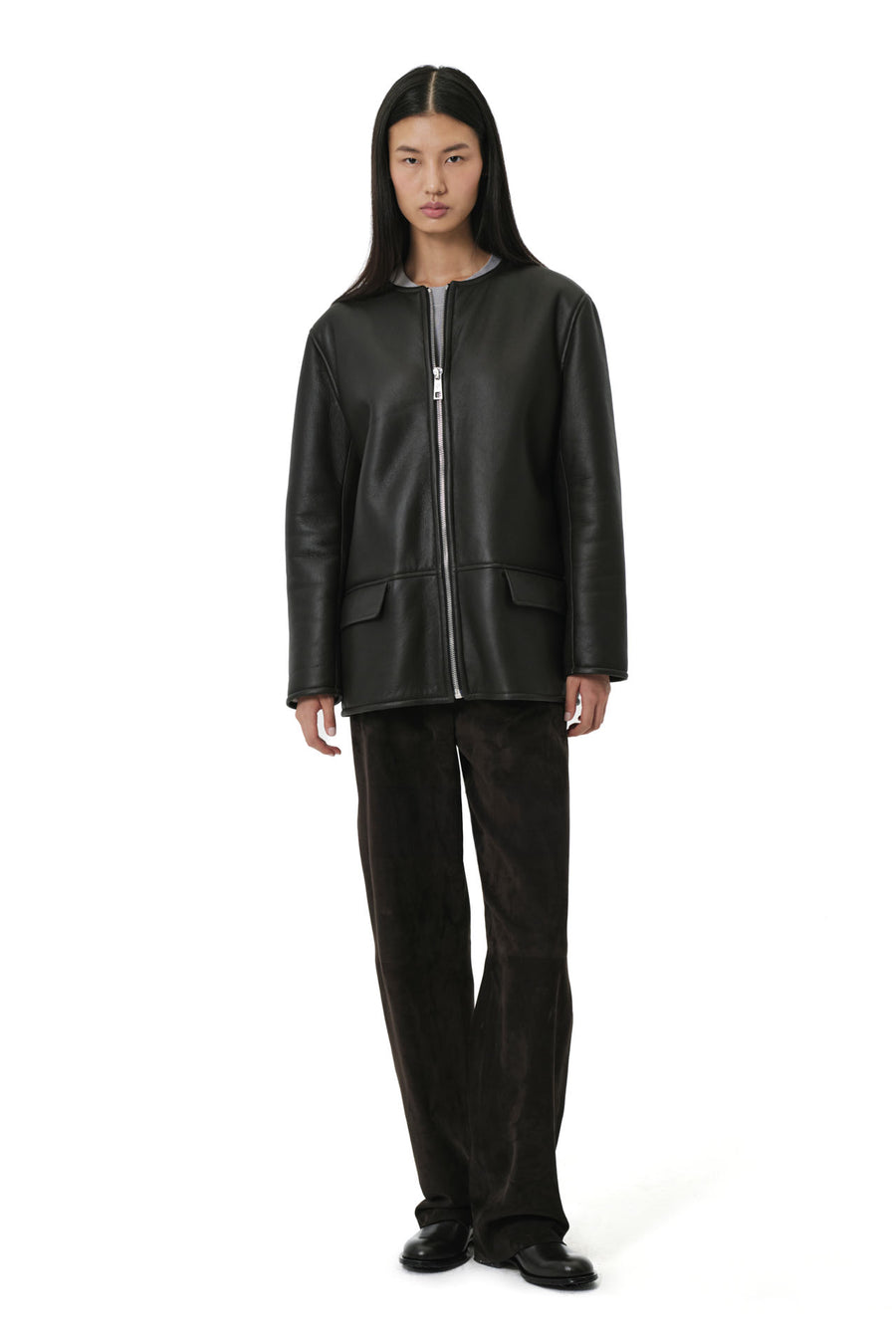 Still Jacket | Semi-Curly Merino Shearling - Black