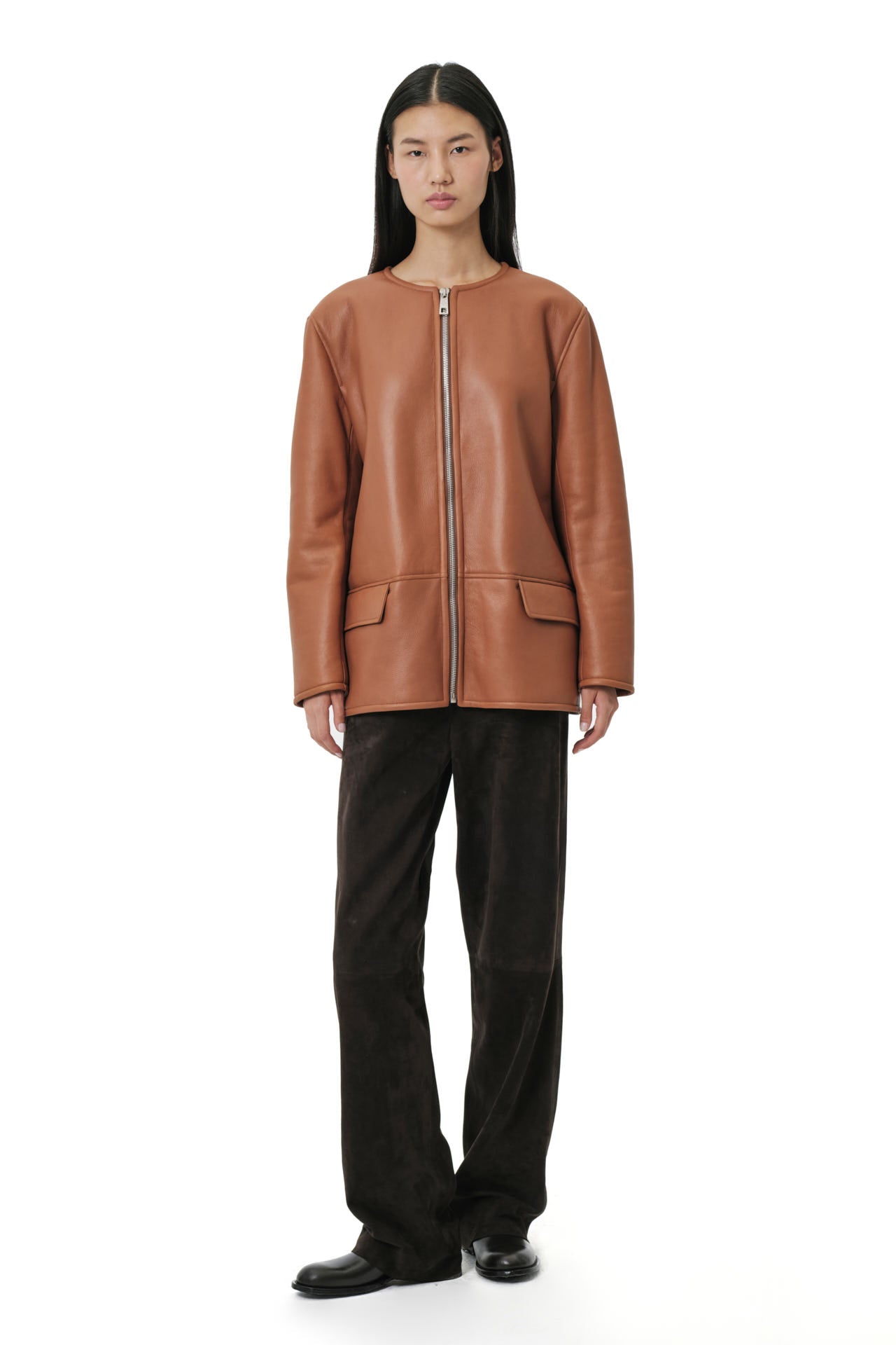 Still Shearling Jacket - Cognac & Dark Chocolate