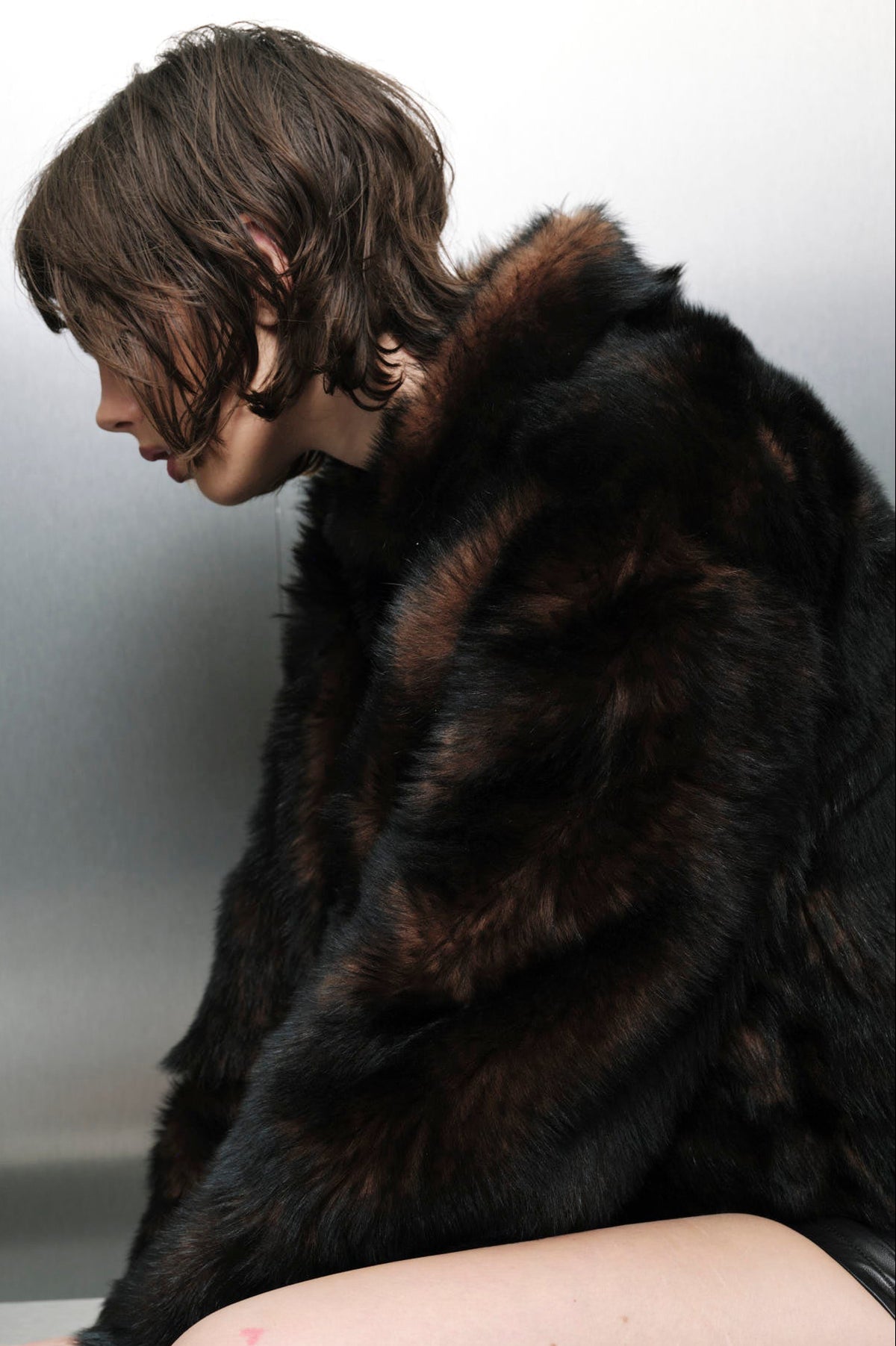 Shaggy Baby Coat 2.0 | Toscana Shearling – Dark Chocolate/Black