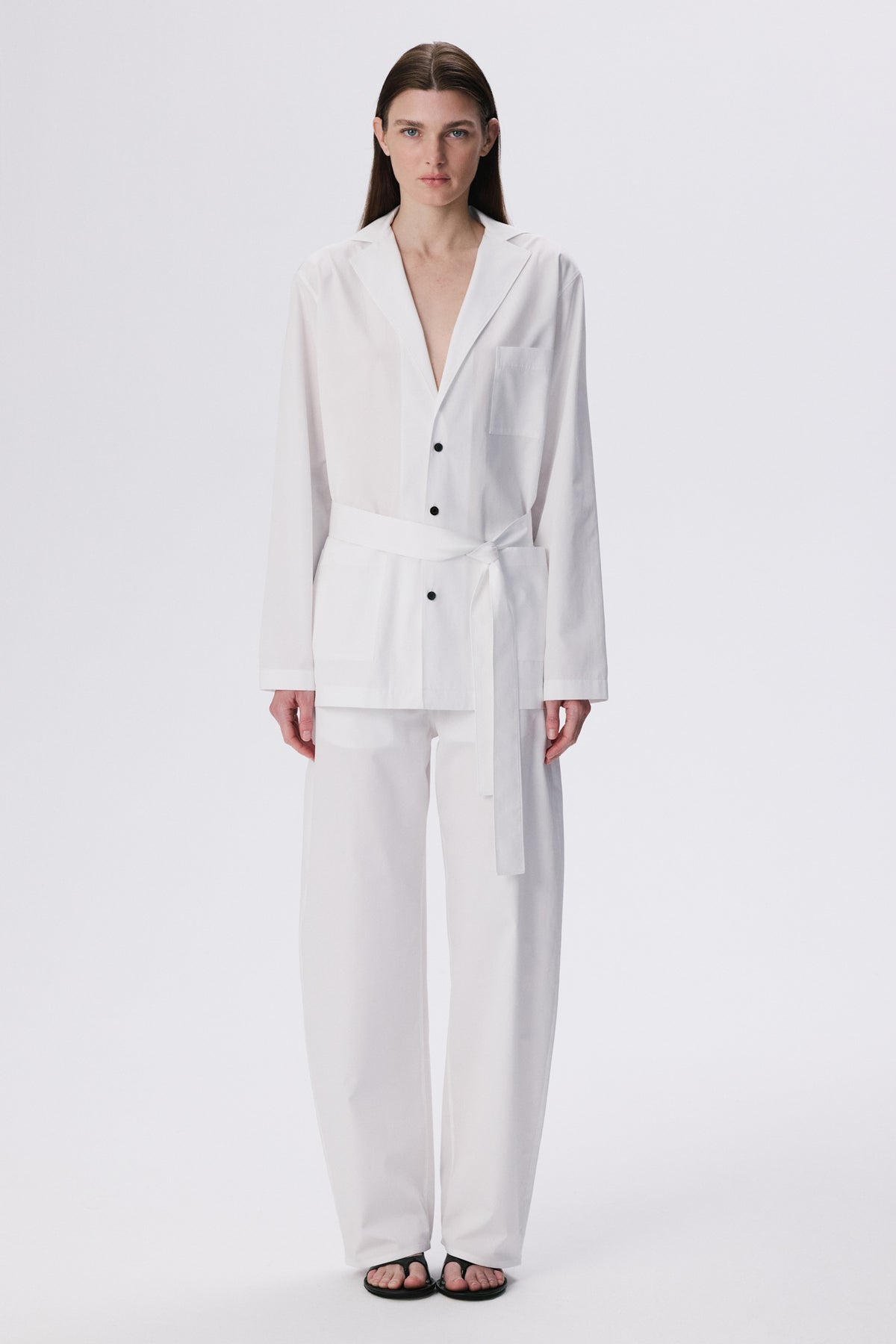 In Bloom Shirt | Cotton Poplin – White