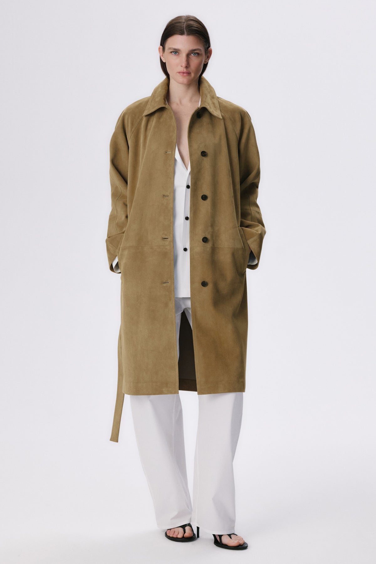 Slow Dance Trench Coat | Suede – British Khaki