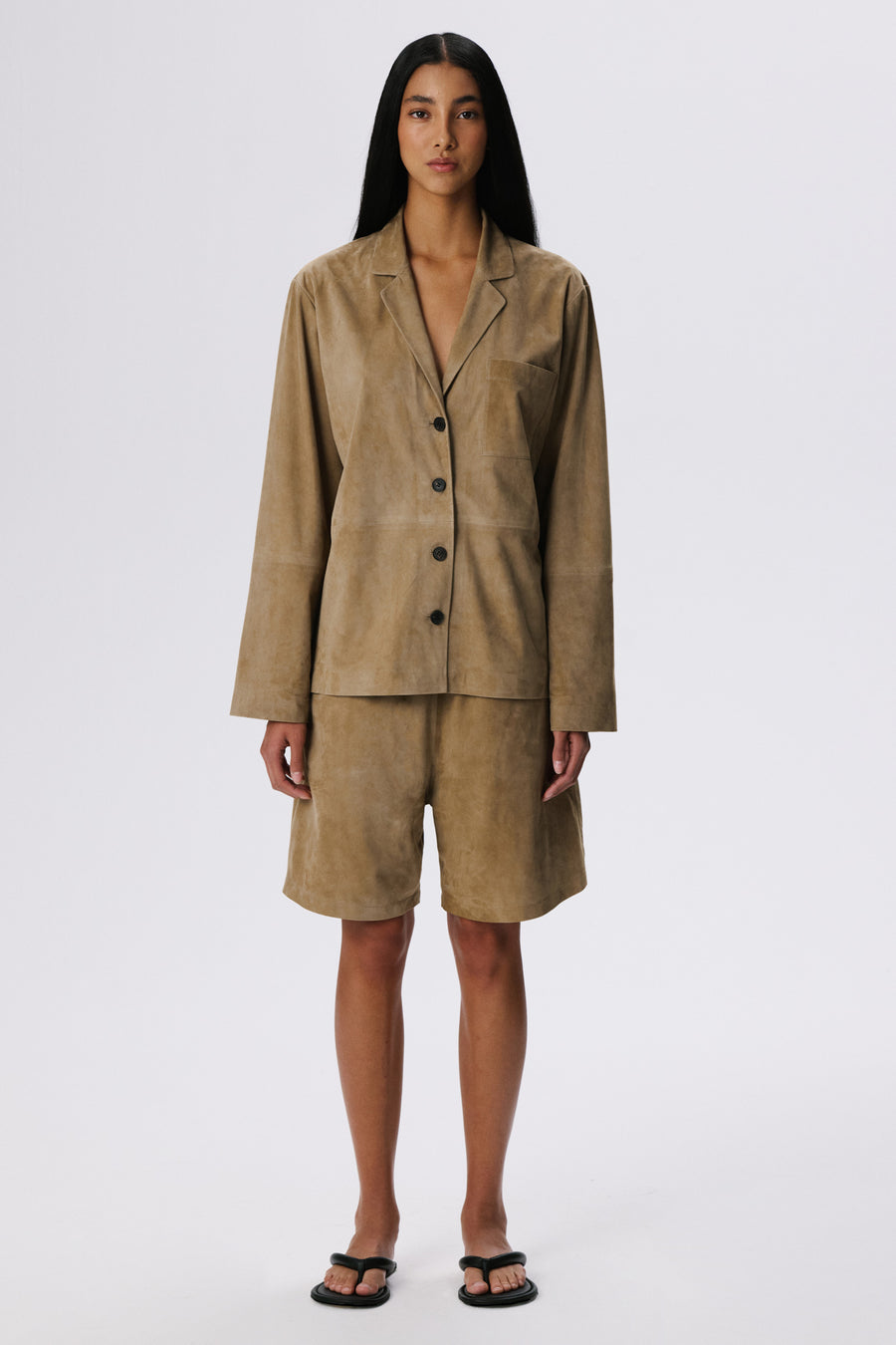 Pull-On Lounge Shorts | Metis Suede – British Khaki