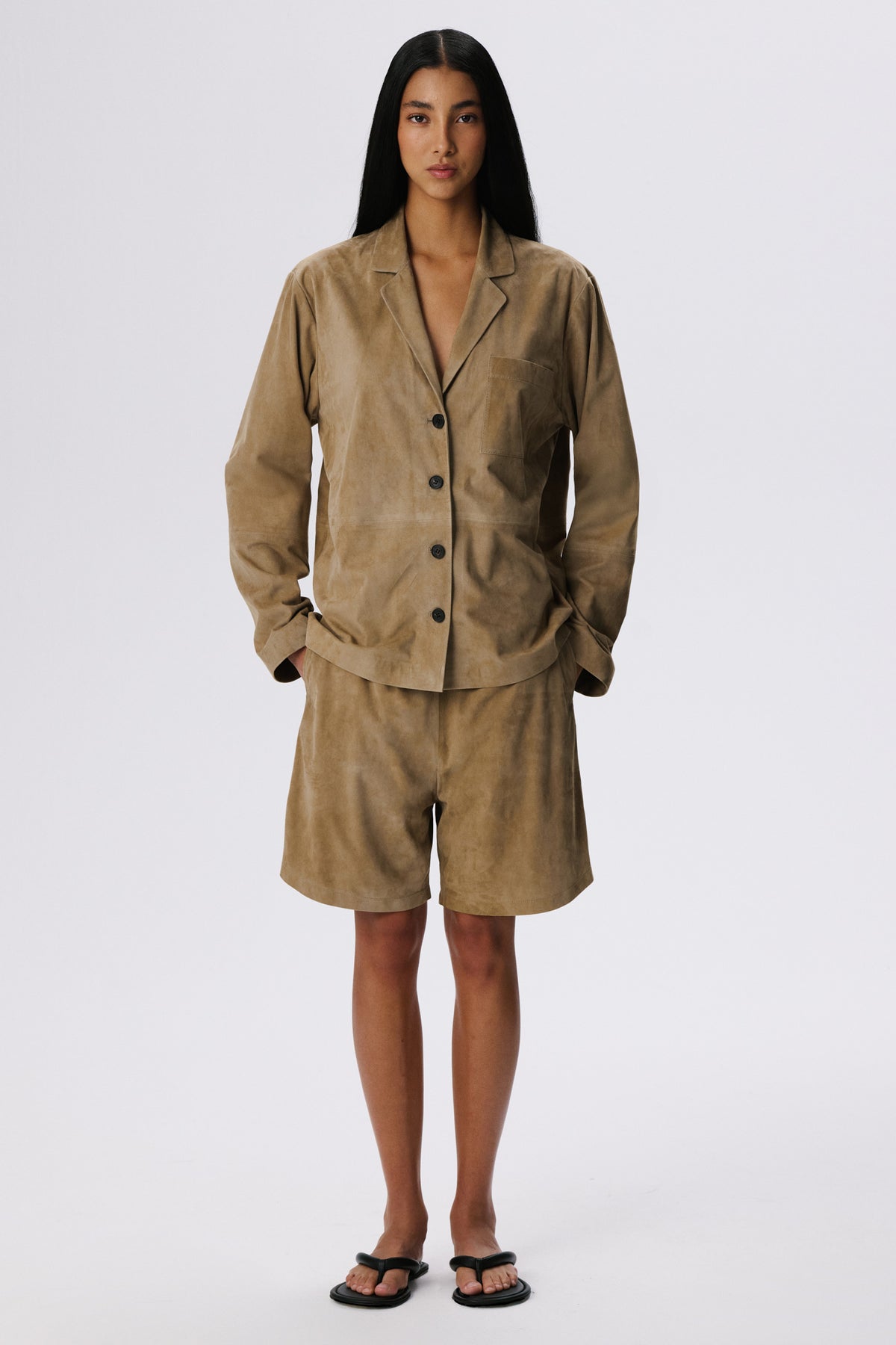 Pull-On Lounge Shorts | Metis Suede – British Khaki
