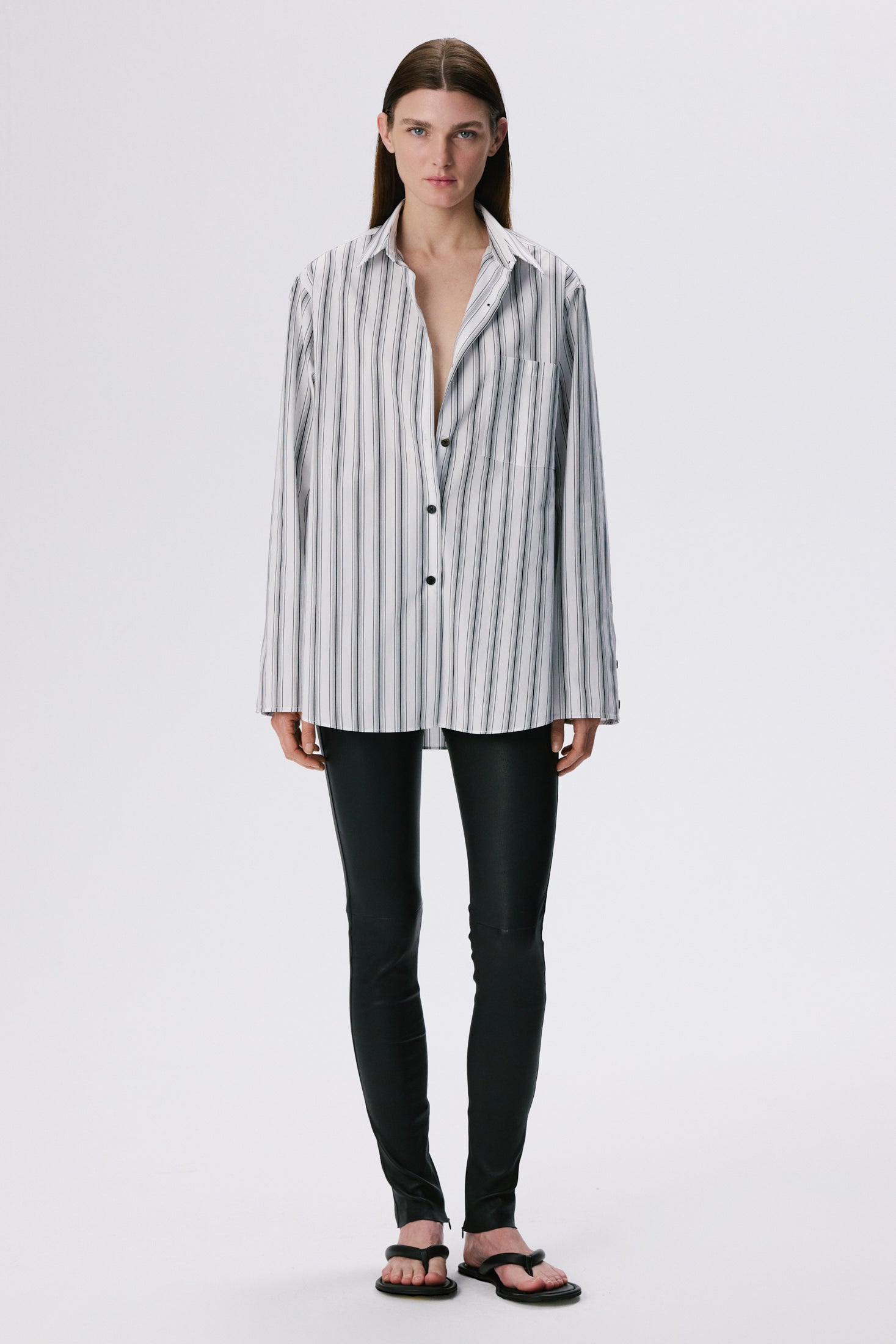 Stance Shirt | Cotton Poplin – Black / White Stripe