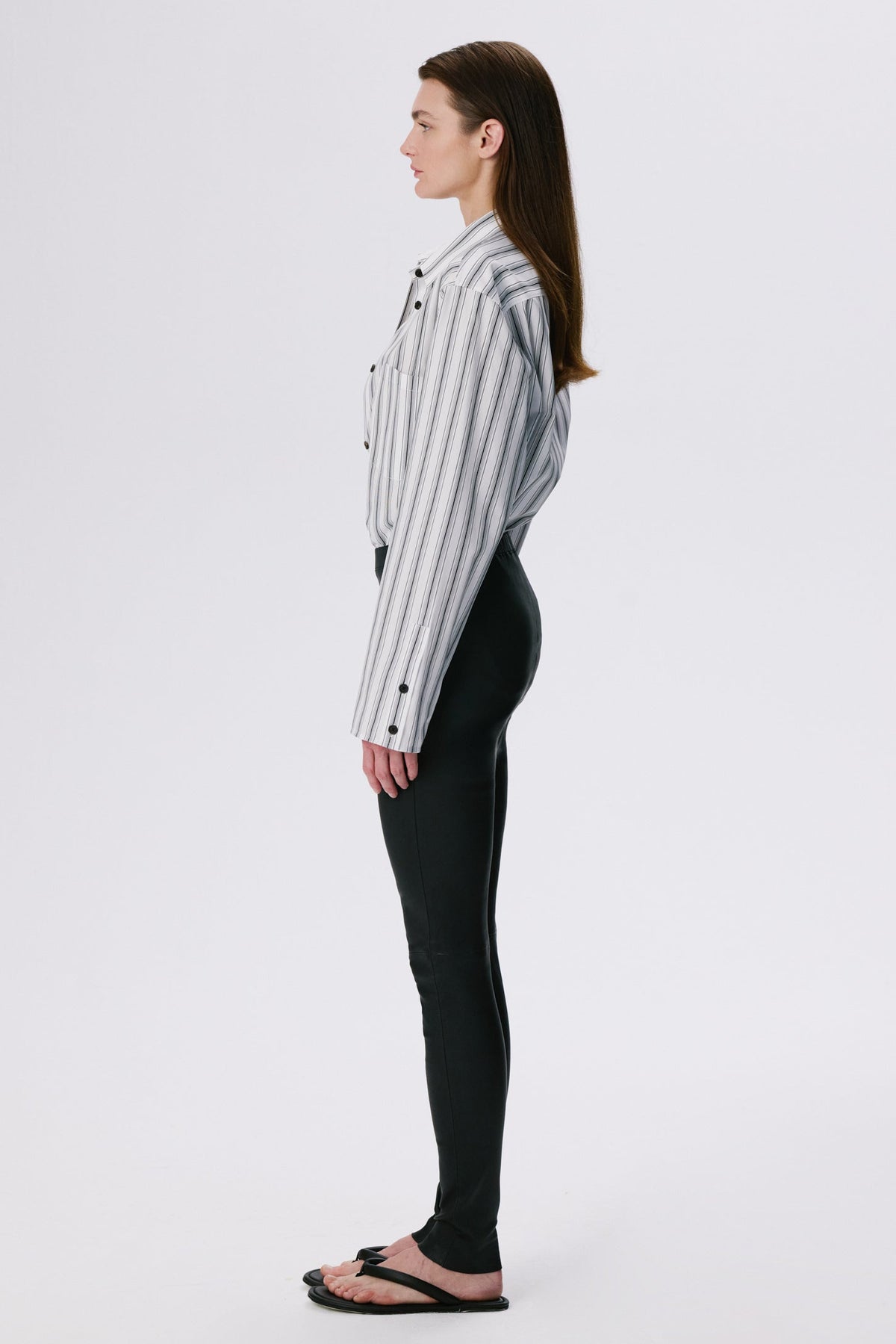 Stretch Leather Leggings | Black