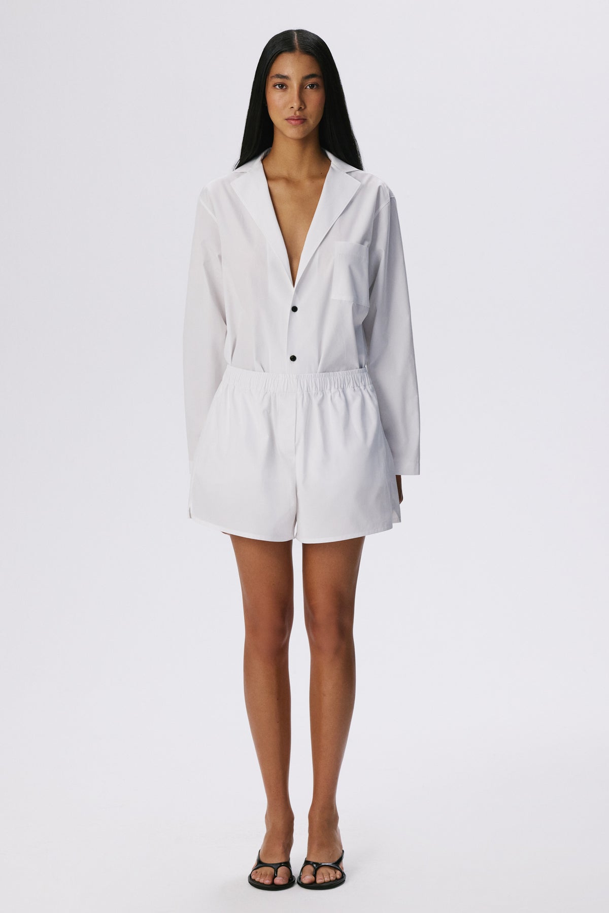 In Bloom Shirt | Cotton Poplin – White