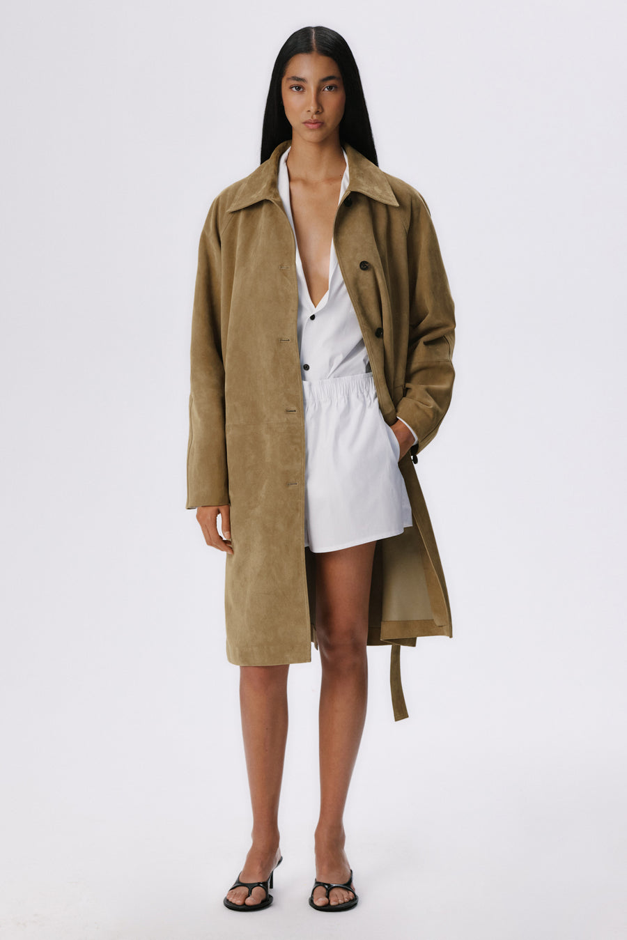 Slow Dance Trench Coat | Suede – British Khaki