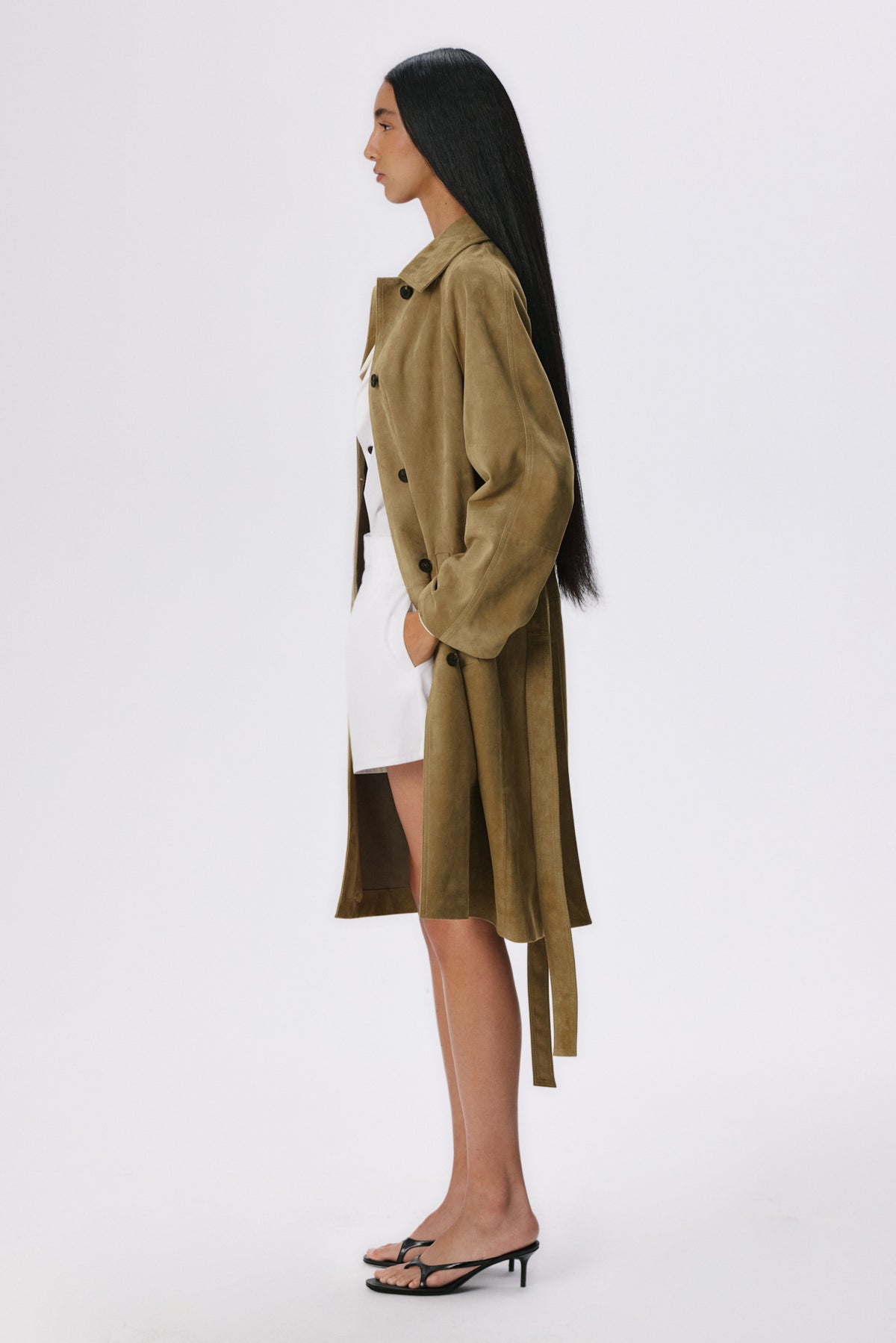 Slow Dance Trench Coat | Suede – British Khaki
