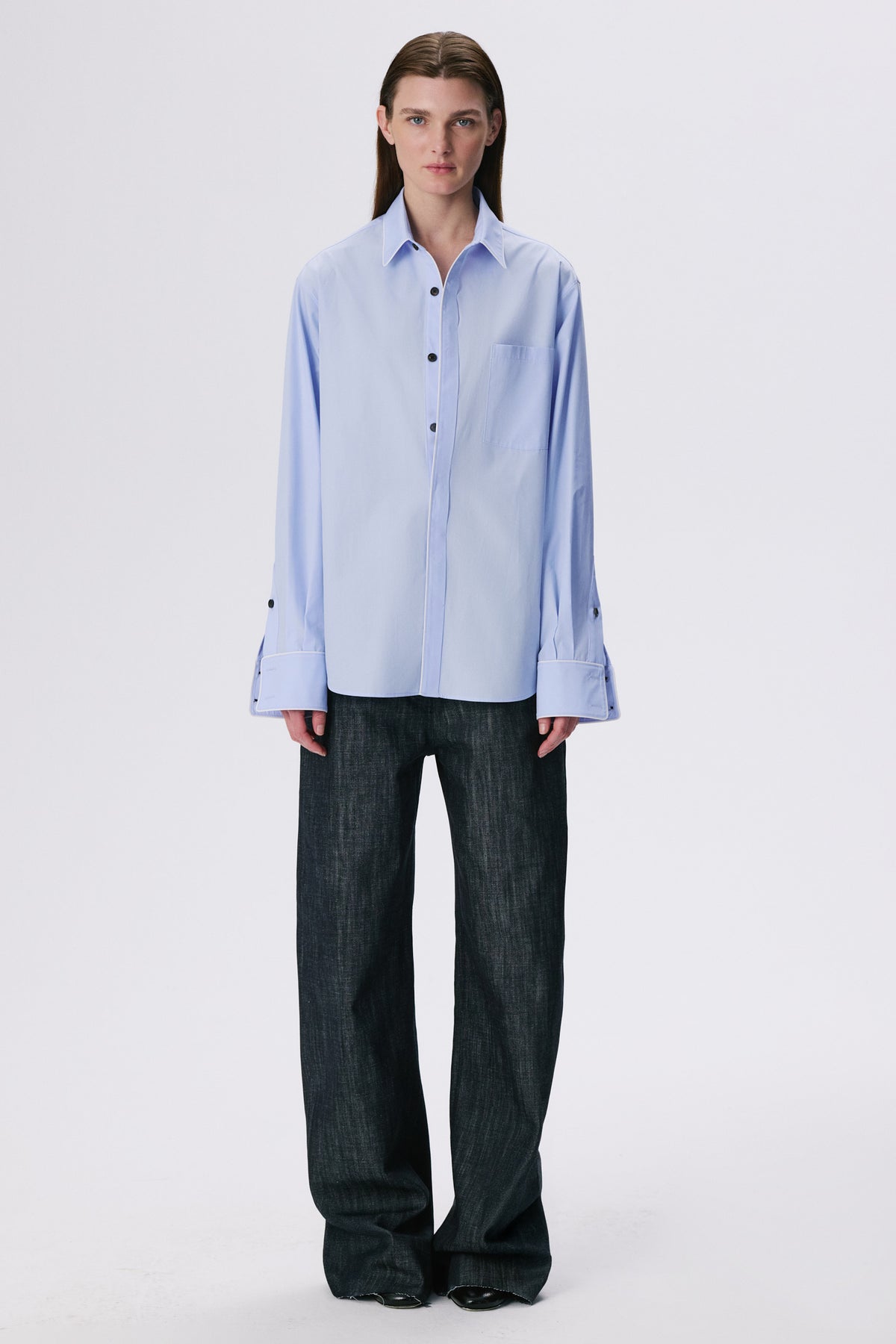 Tailored Shirt | Cotton Poplin – Light Blue
