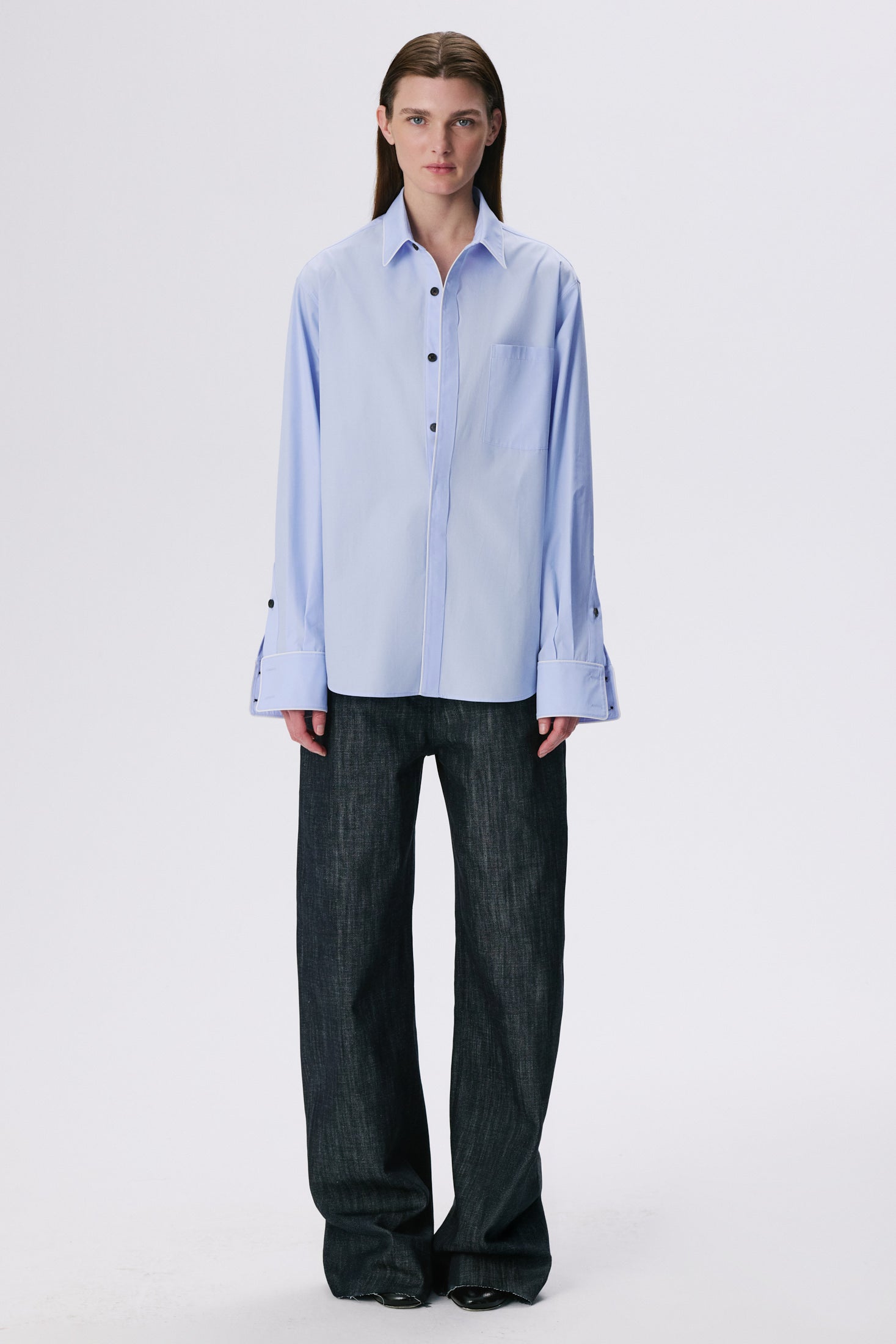 Tailored Shirt | Cotton Poplin – Light Blue
