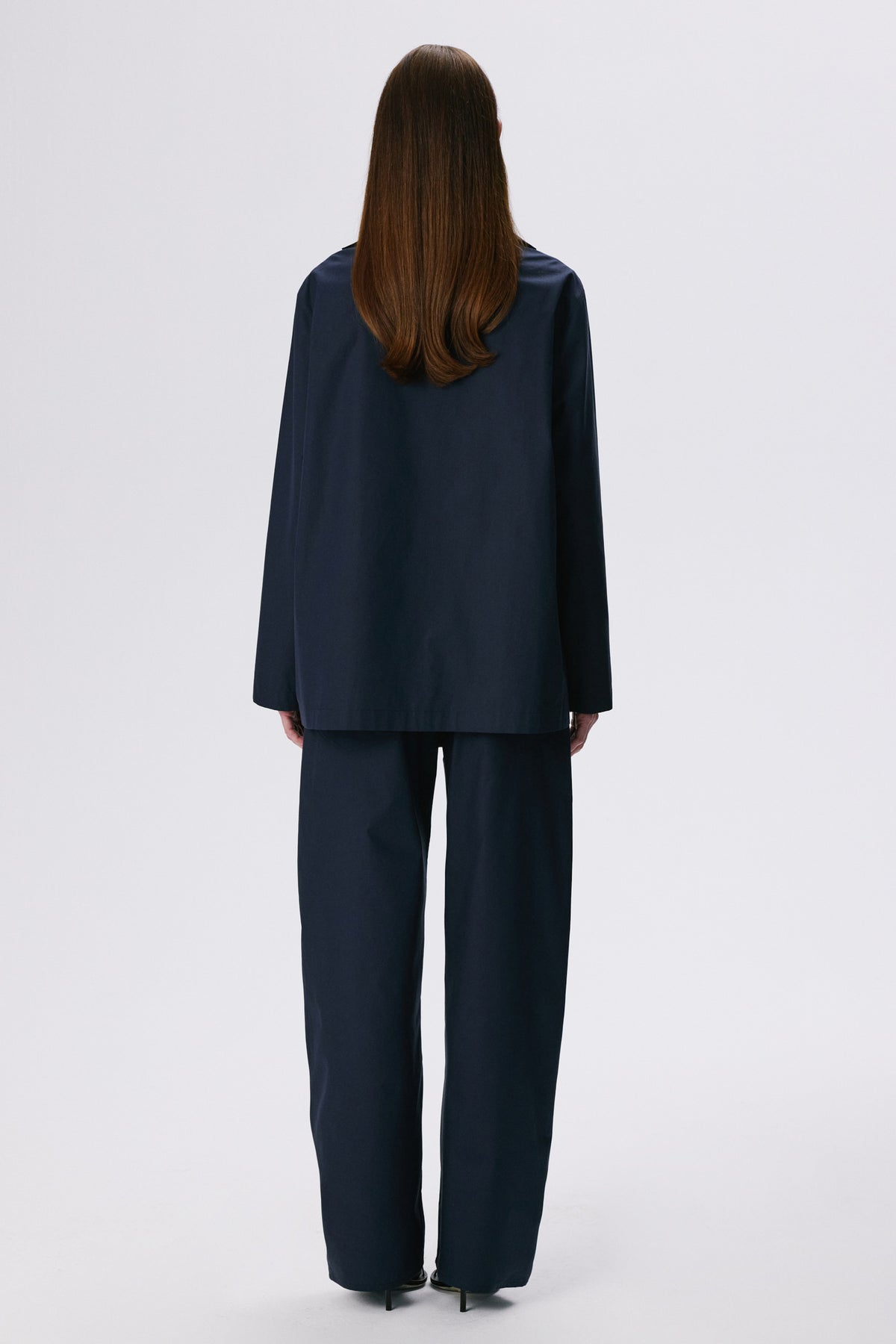 In Bloom Shirt | Cotton Poplin – Blue Black