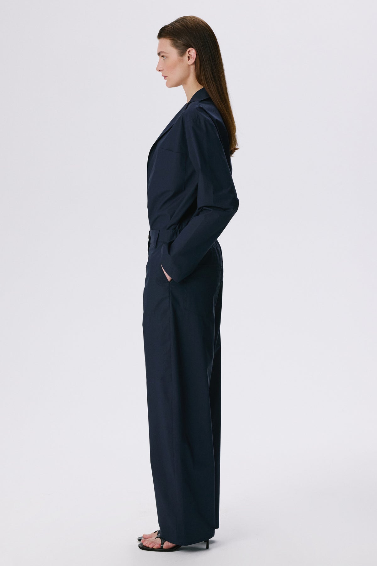 In Bloom Shirt | Cotton Poplin – Blue Black