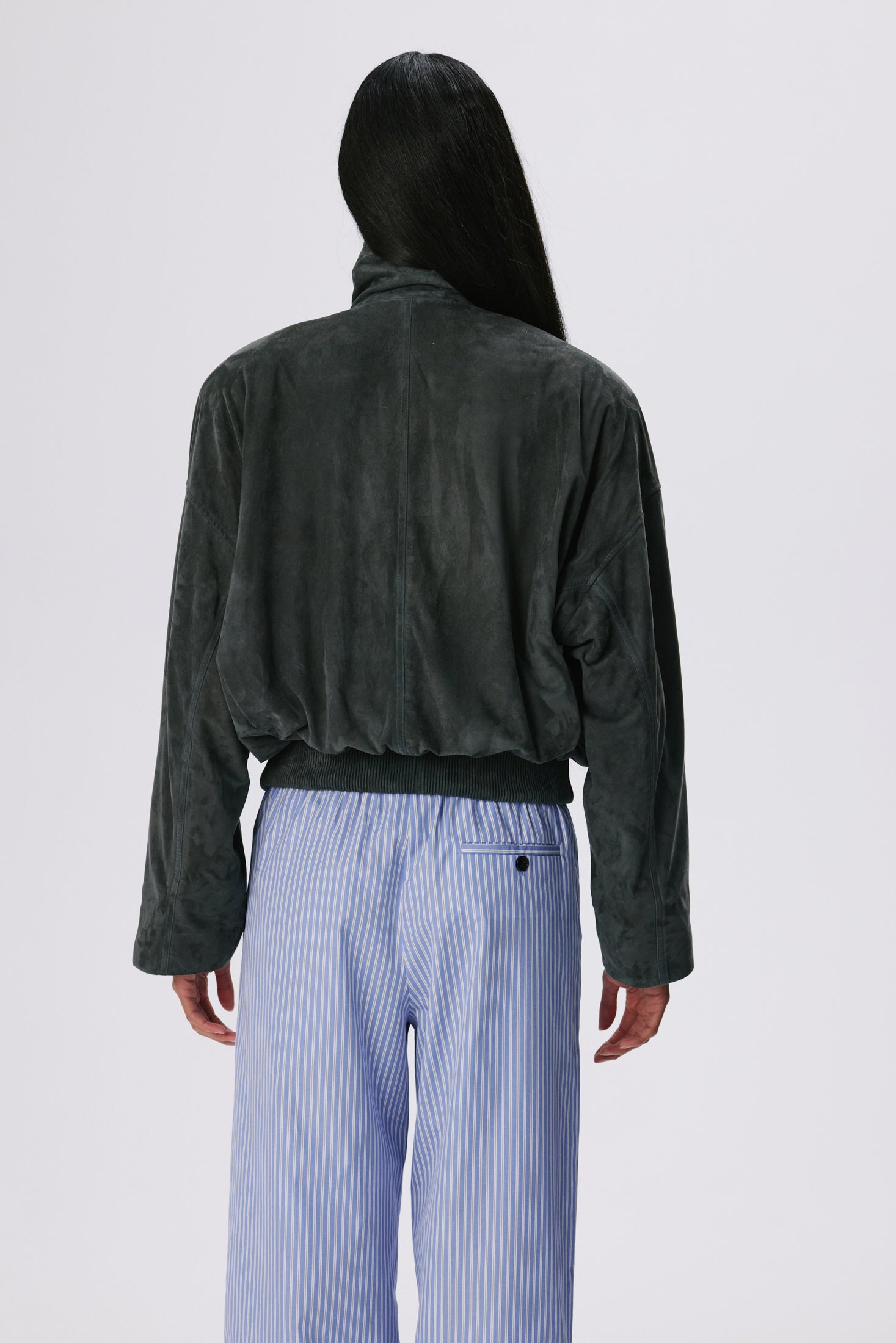 Lounge Pants | Cotton Poplin – Bright Blue Stripe