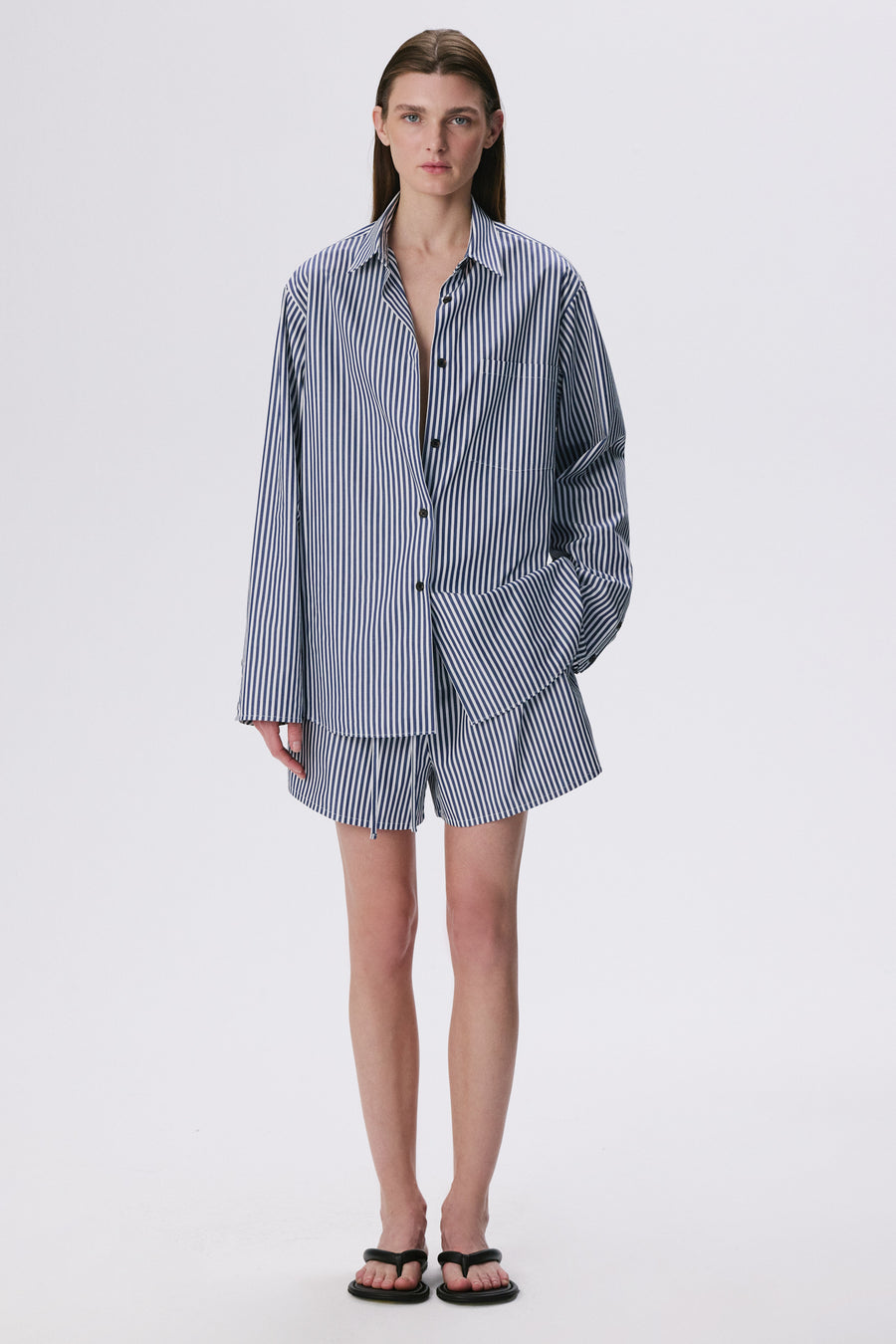Stance Shirt | Cotton Poplin – Navy Stripe