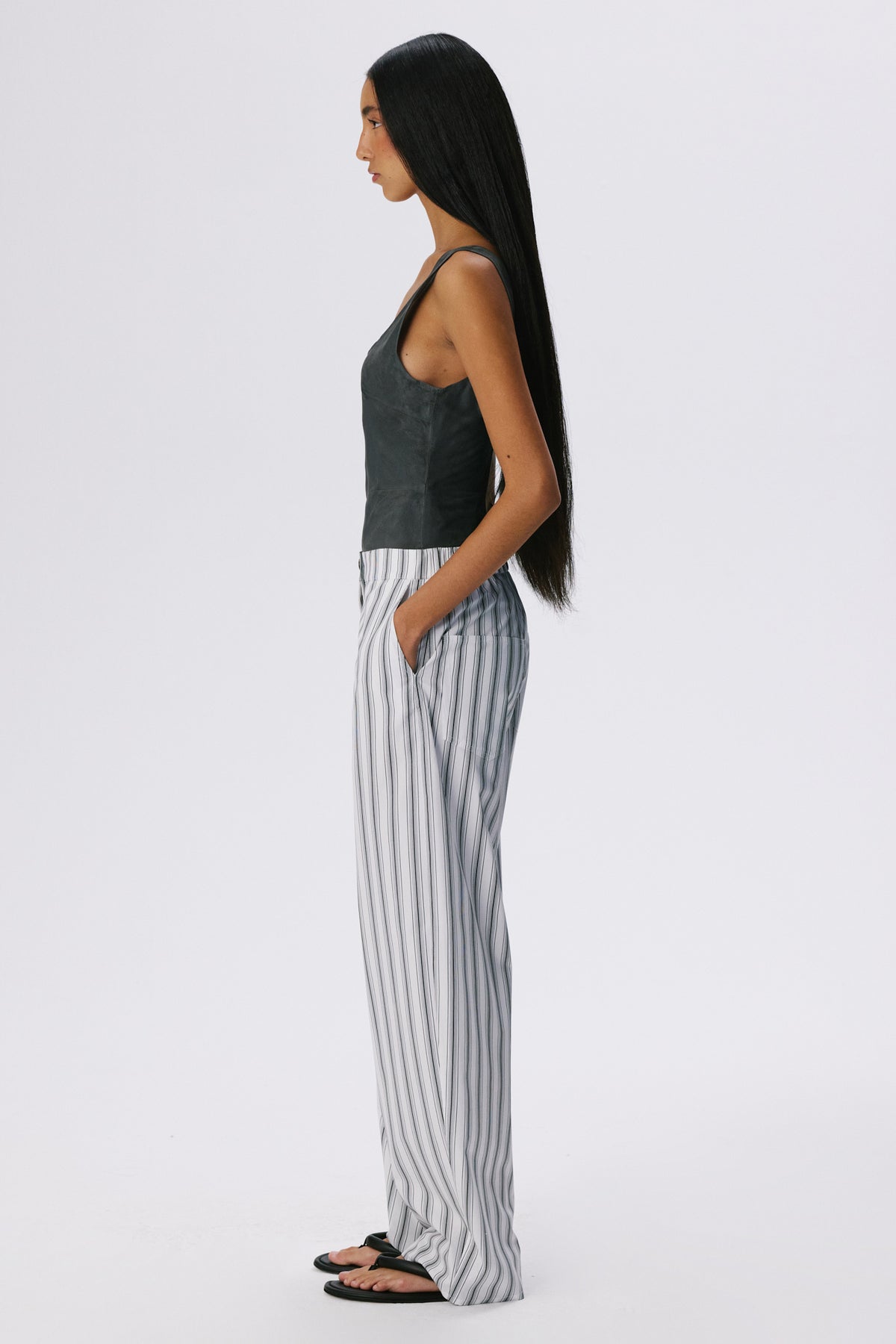 No Time Bodysuit | Metis Suede – Graphite