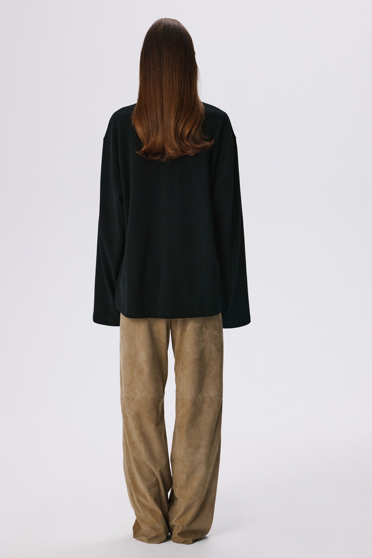 Long Sleeve Polo Shirt | Cotton Piqué – Black