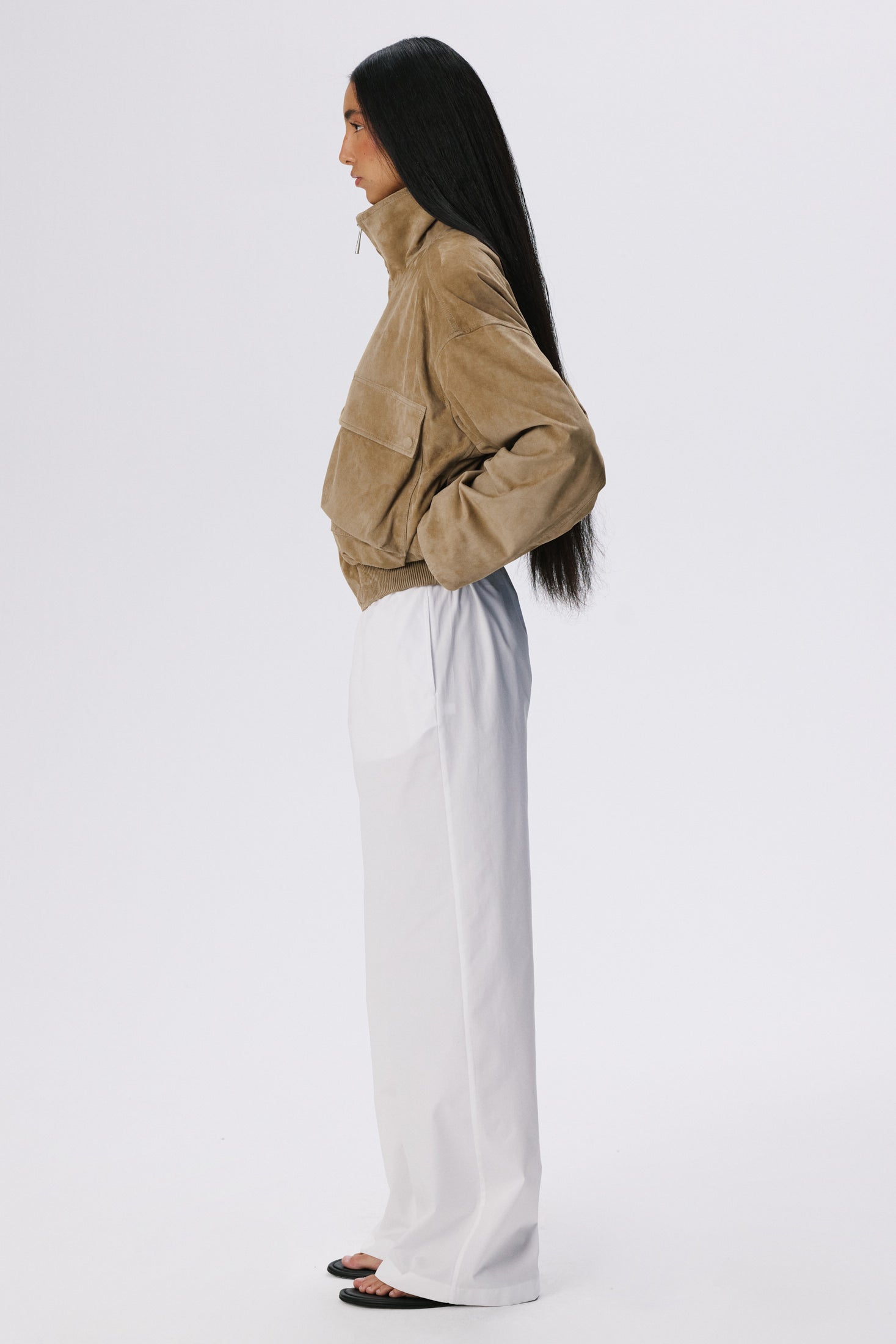 Fluid Bomber Jacket | Metis Suede – British Khaki
