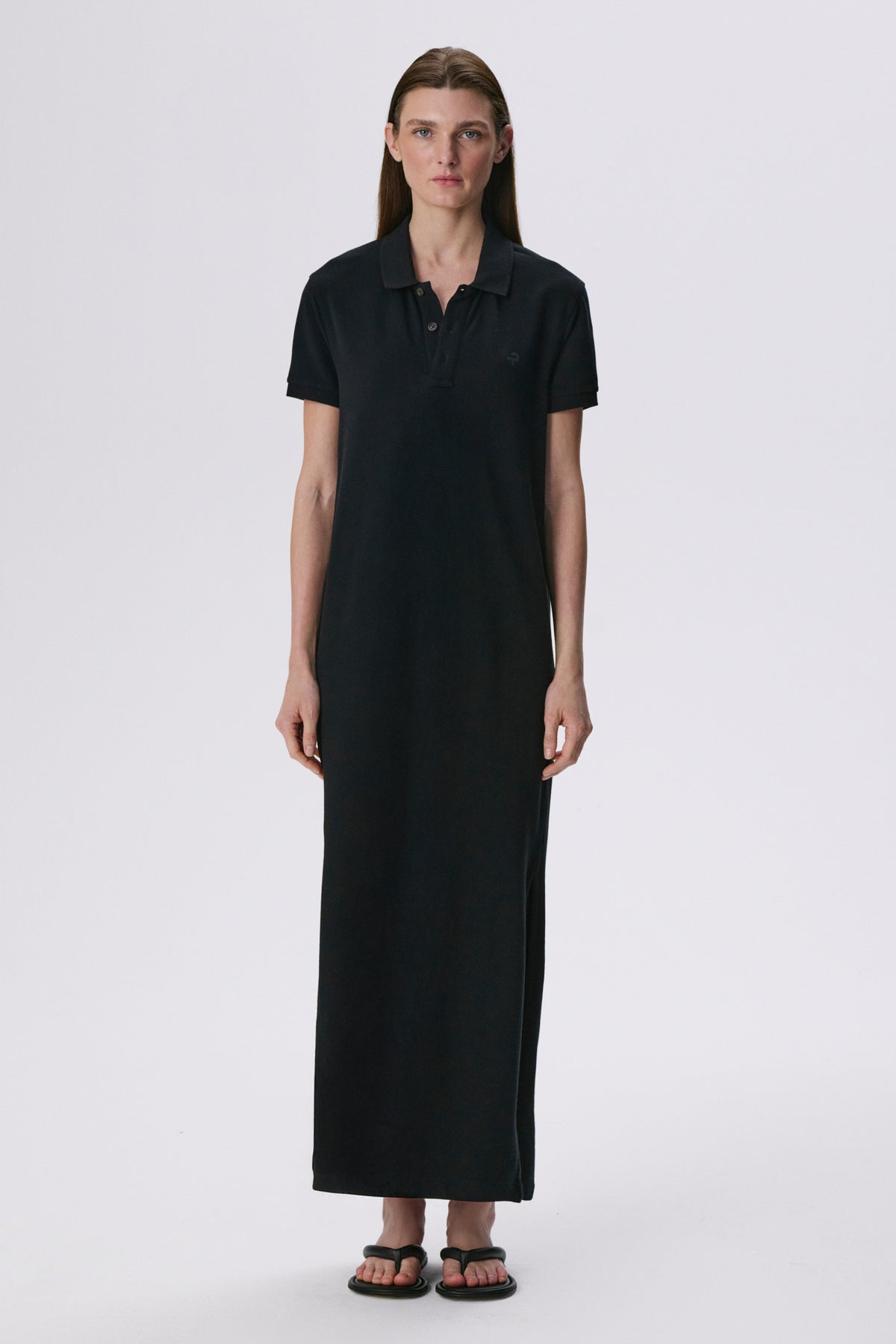 Polo Dress | Cotton Piqué – Black